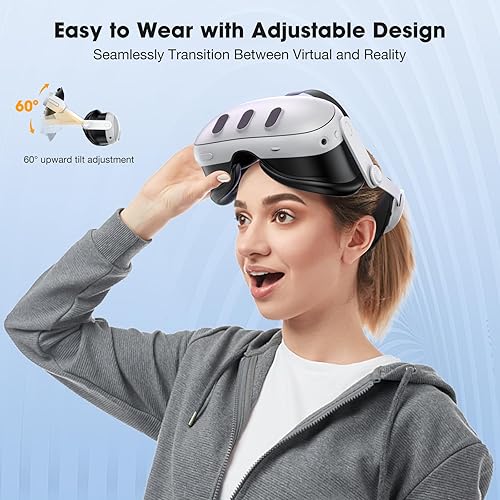 Vista 4 de KUNSLUCK Head Strap for Meta Quest 3, Elite Strap for Oculus Quest 3 Accessories, Adjustable Lightweight Quest 3 Head Strap Replacement