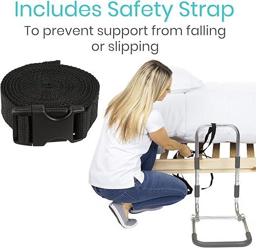 Miniatura 8 de Vive Barandilla de cama  Barandilla de asistencia compacta para personas mayores, discapacitados  Mango de barra de pie con protector de prevención