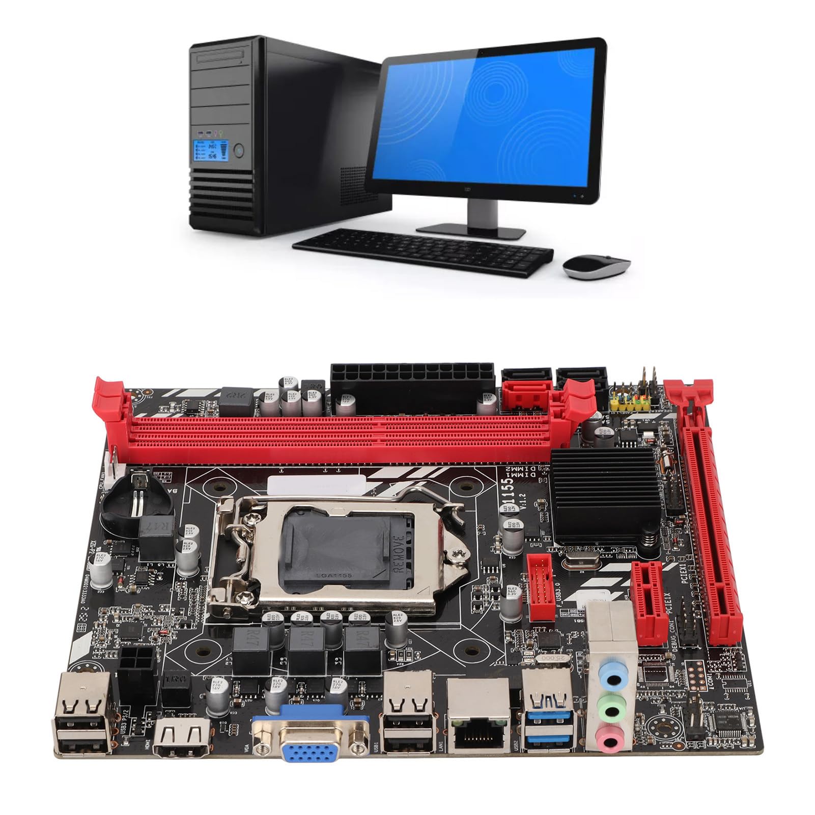 Amazon.com: DDR3 Motherboard B75M 16G Memory with VGA, Support for