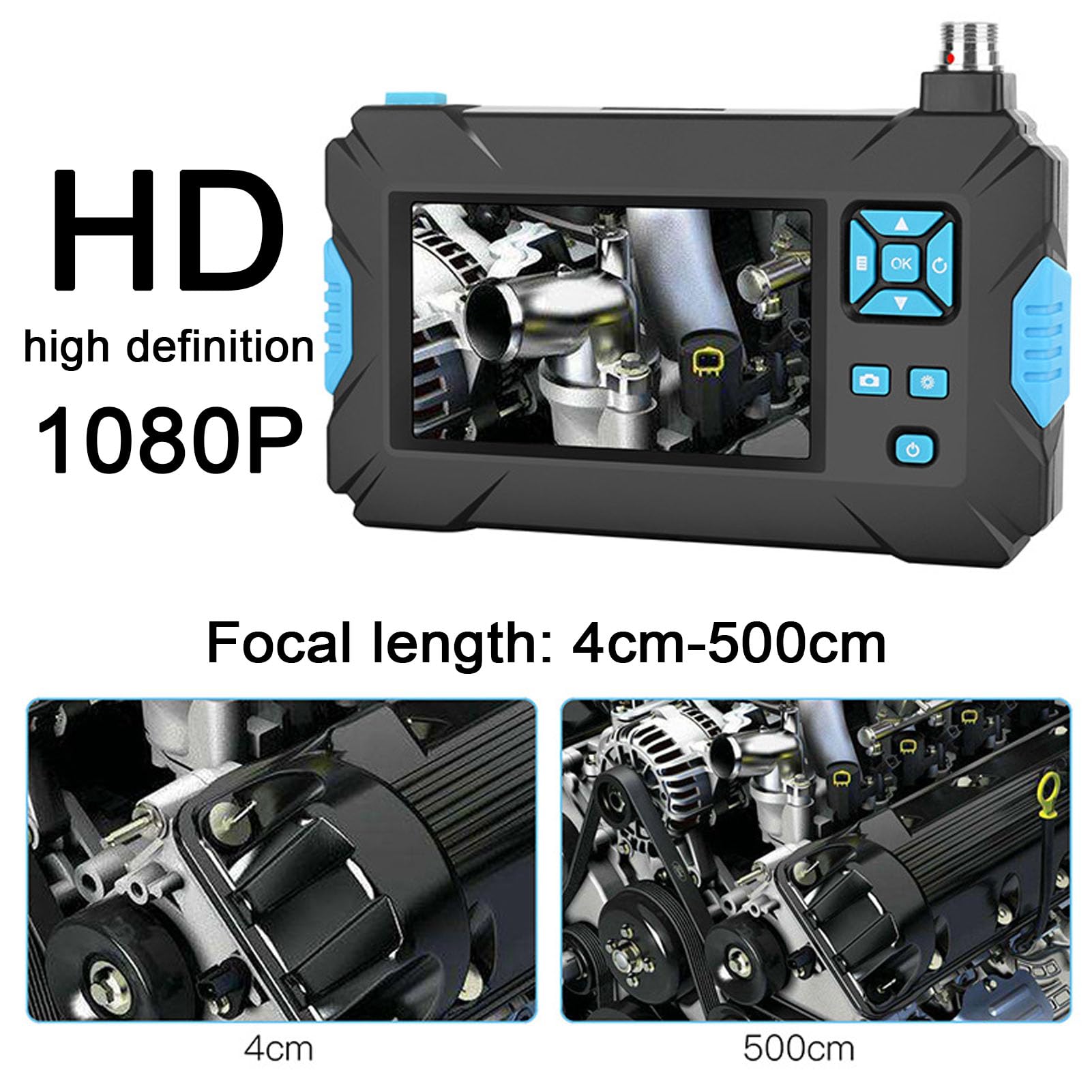 Endoscopio Industrial automotriz de Alta definición con Pantalla, Lente de 5,5 mm, tubería de inspección de cámara de Mantenimiento Industrial, endoscopio indu