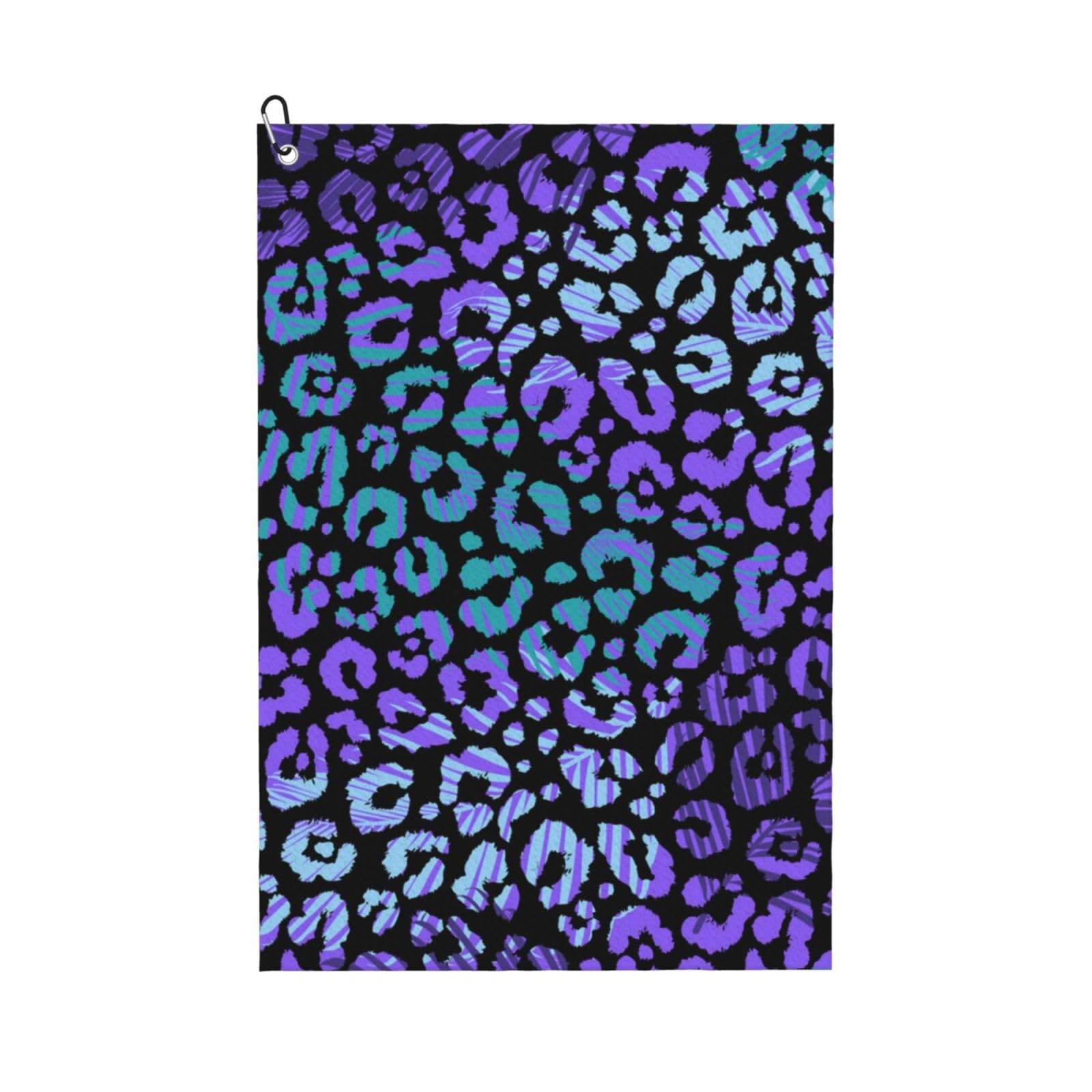 Hnnkloy Colorful Leopard Exotic Animal Print, 16x24 in Portable Waffle Golf Towels with Carabiner Clip for Golf Bag