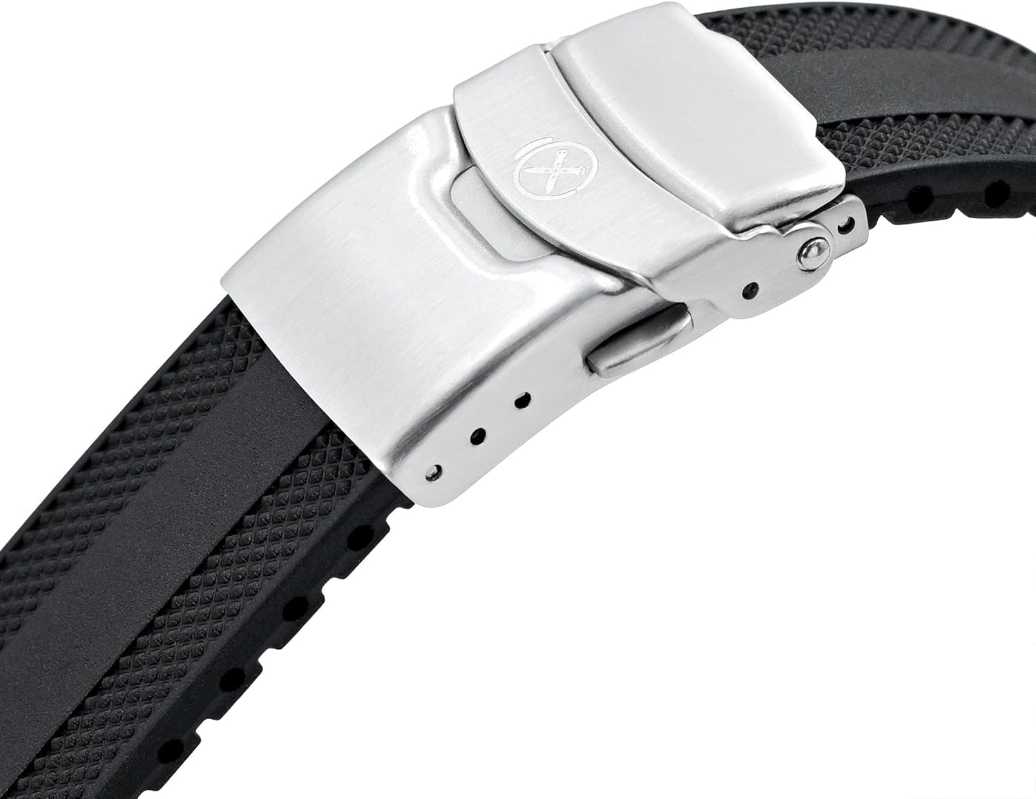 StrapXPro Black Rubber Watch Strap compatible with Seiko Speedtimer SSC813