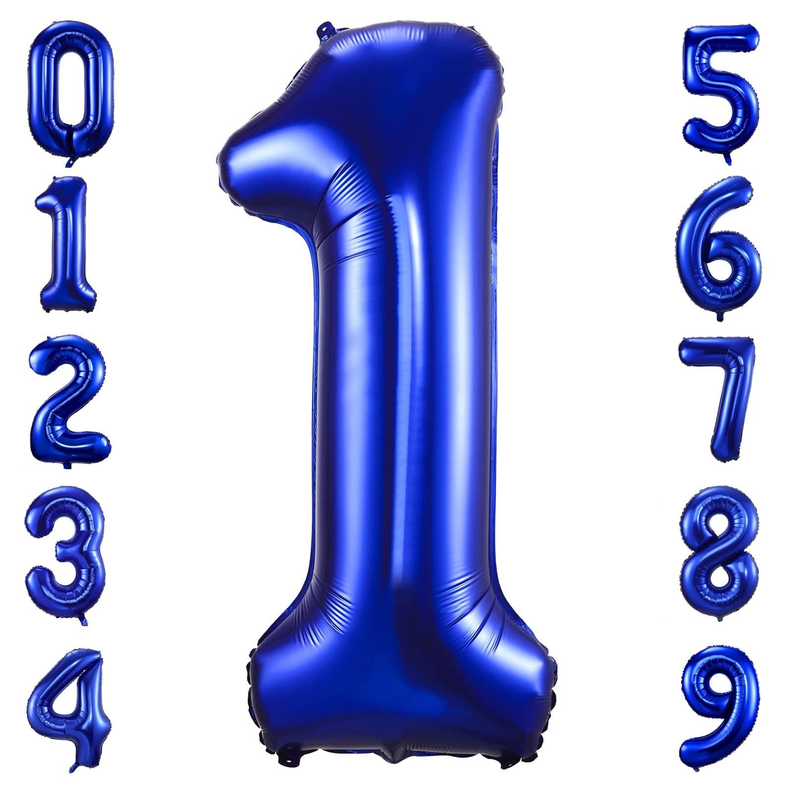 Navy Blue Number 1 Balloons,40 Inch Dark Blue 1 Birthday Balloon Large Foil Mylar Number Digital Balloons for Birthday Party Graduation Baby Shower