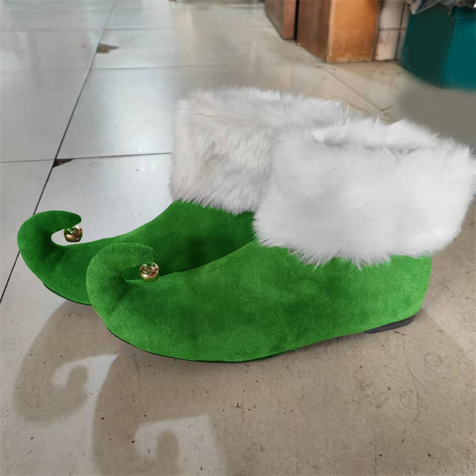 LUOFENG Fundas de zapatos de payaso de Navidad, fundas de felpa para zapatos, fundas de zapatos de elfos, cubrezapatos de payaso, cosplay, accesorios de disfraz de Halloween
