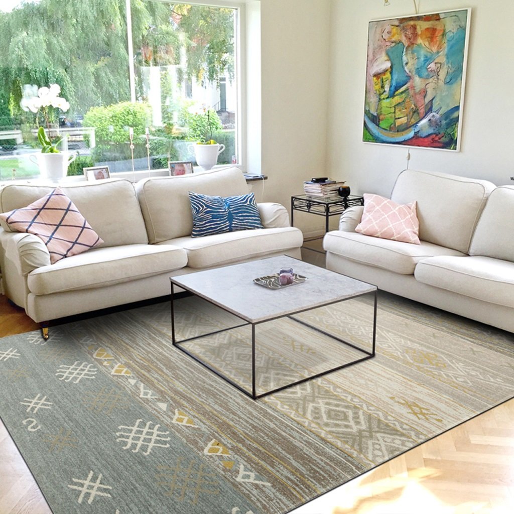 Tapis de chambre moderne aux finitions soignées pour une décoration raffinée