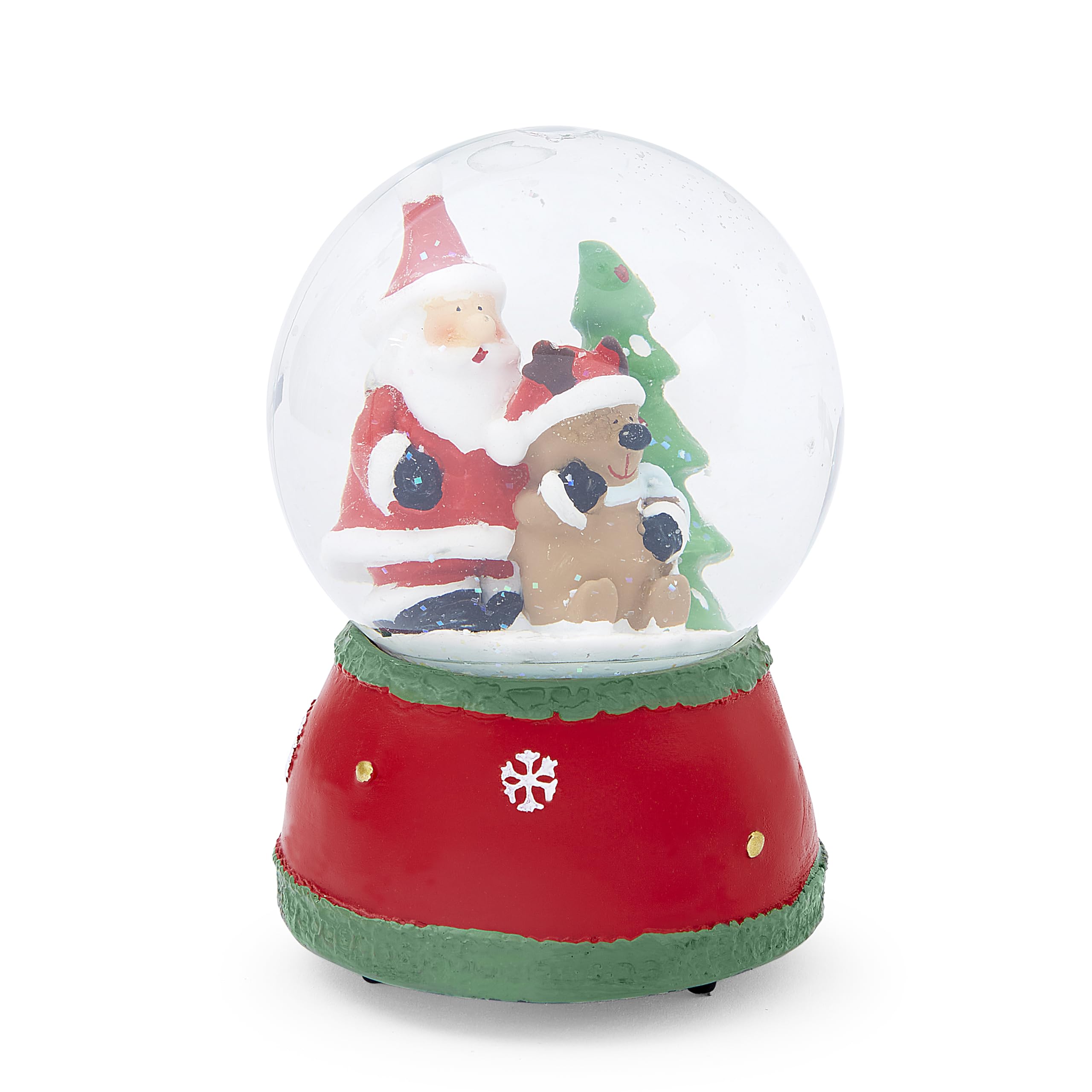 Mousehouse Gifts Palla di Neve Natale Babbo Natale e Reindeere con Neve Decorativa e Musicale
