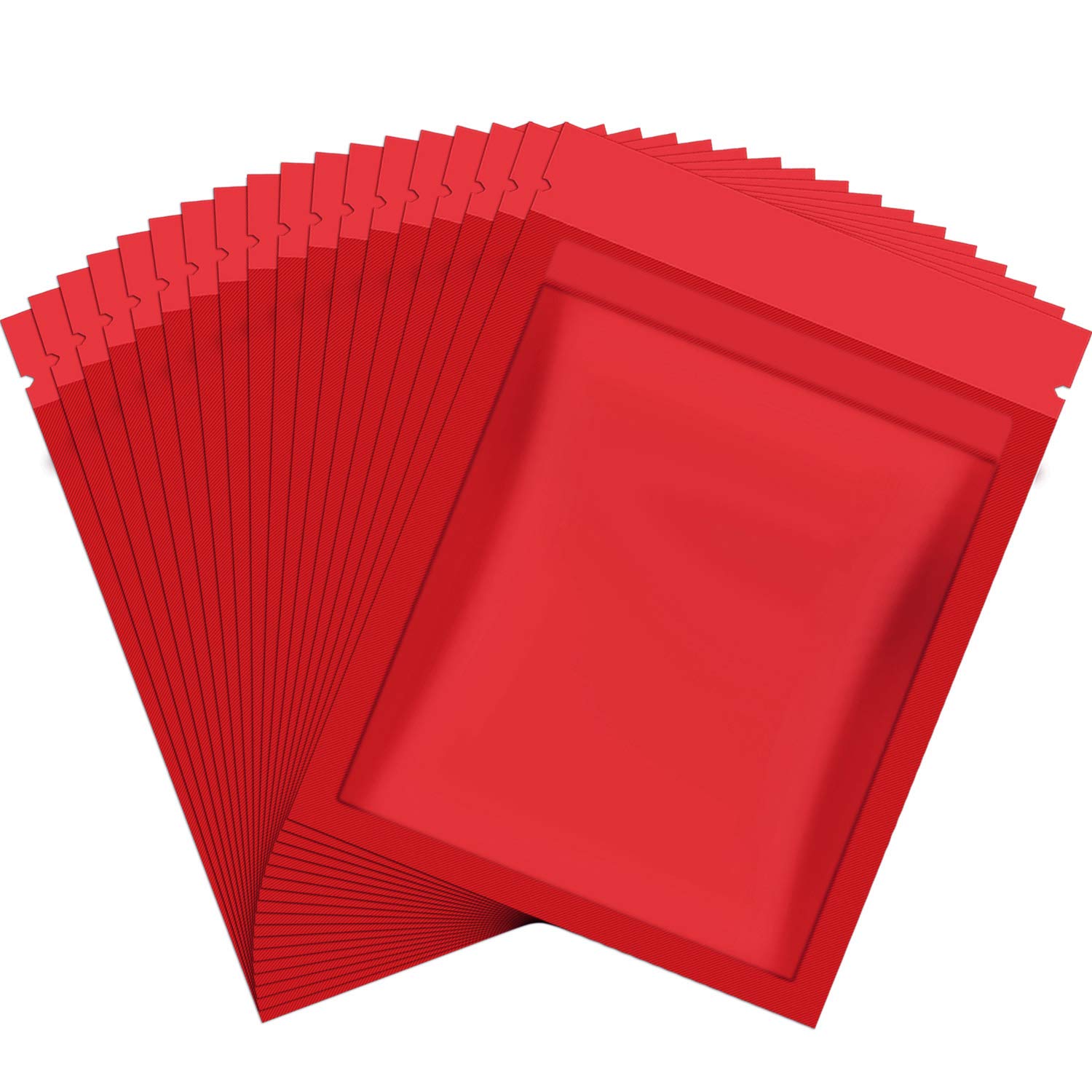 Sacs refermables anti-odeur en aluminium rouge Blulu 3x4 pouces pour bonbons et épices