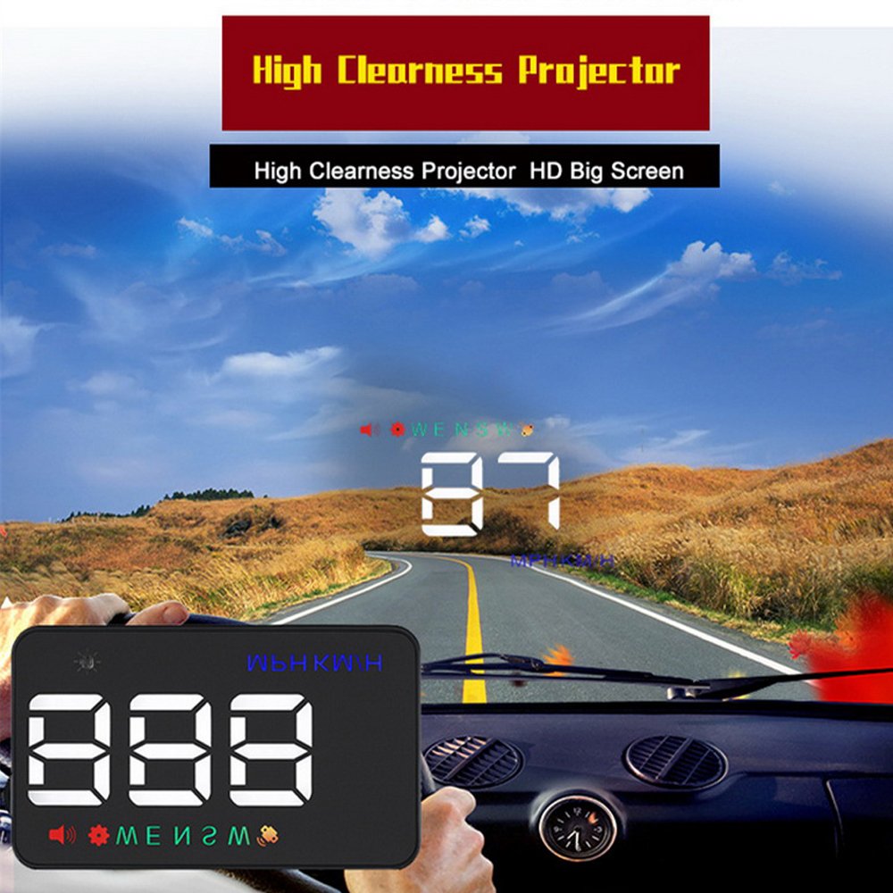 PolarLander Head Up Display HUD Proiettore di velocità per Auto sul Parabrezza HUD Display Car-Styling Tachimetro Digitale Universale per Auto
