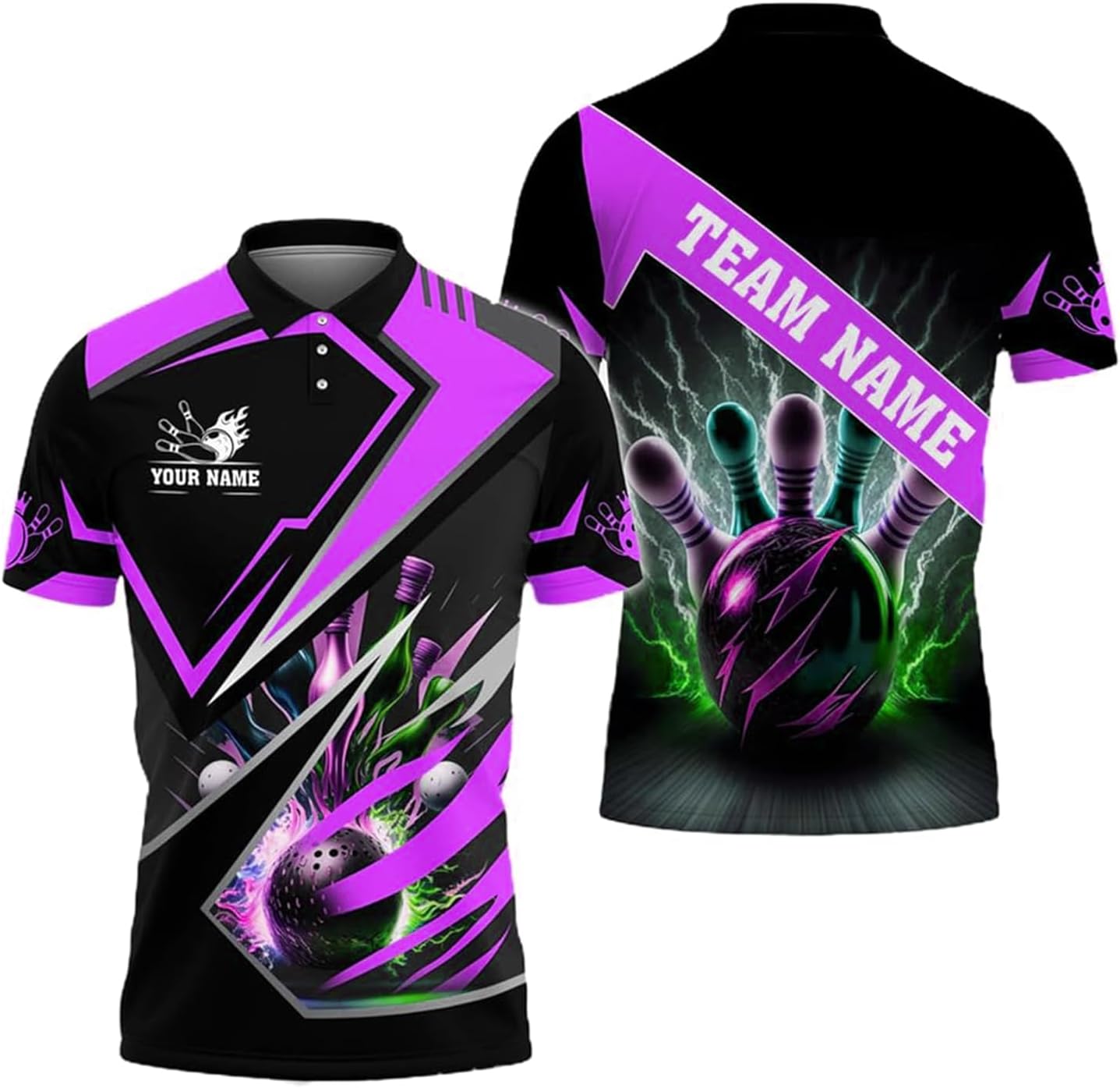 NAZENTI Personalized Bowling Shirts for Men, Bowling Jersey, Men Bowling Shirts, Custom Bowling Shirt, 3D Polo Shirts - Image 3