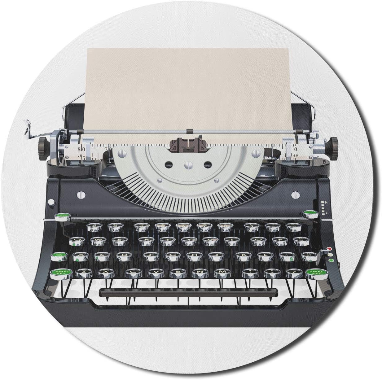ギフ 包装 Ambesonne タイプライターマウスパッド コンピュータ用 ノスタルジックなイラスト 古いメカニカルキーボードのイラスト 丸型 ノンスリップ 厚みのあるゴム モダンゲーミングマウスパッド 8インチ ラウンド型 グレーシャンパン Cougaropen Com