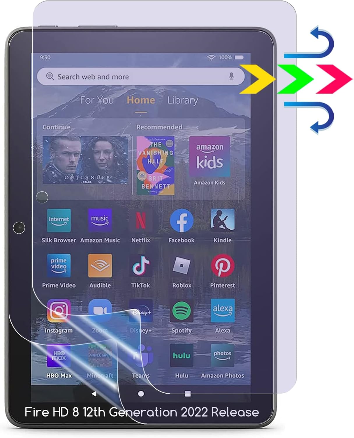 KEANBOLL 2-Pack Anti Blue Light Screen Protector for Amazon Fire HD 8 / Fire HD 8 Plus (14th/12th/10th Generation – 2024/2022/2020 release), Eye Protection Anti Glare Filter