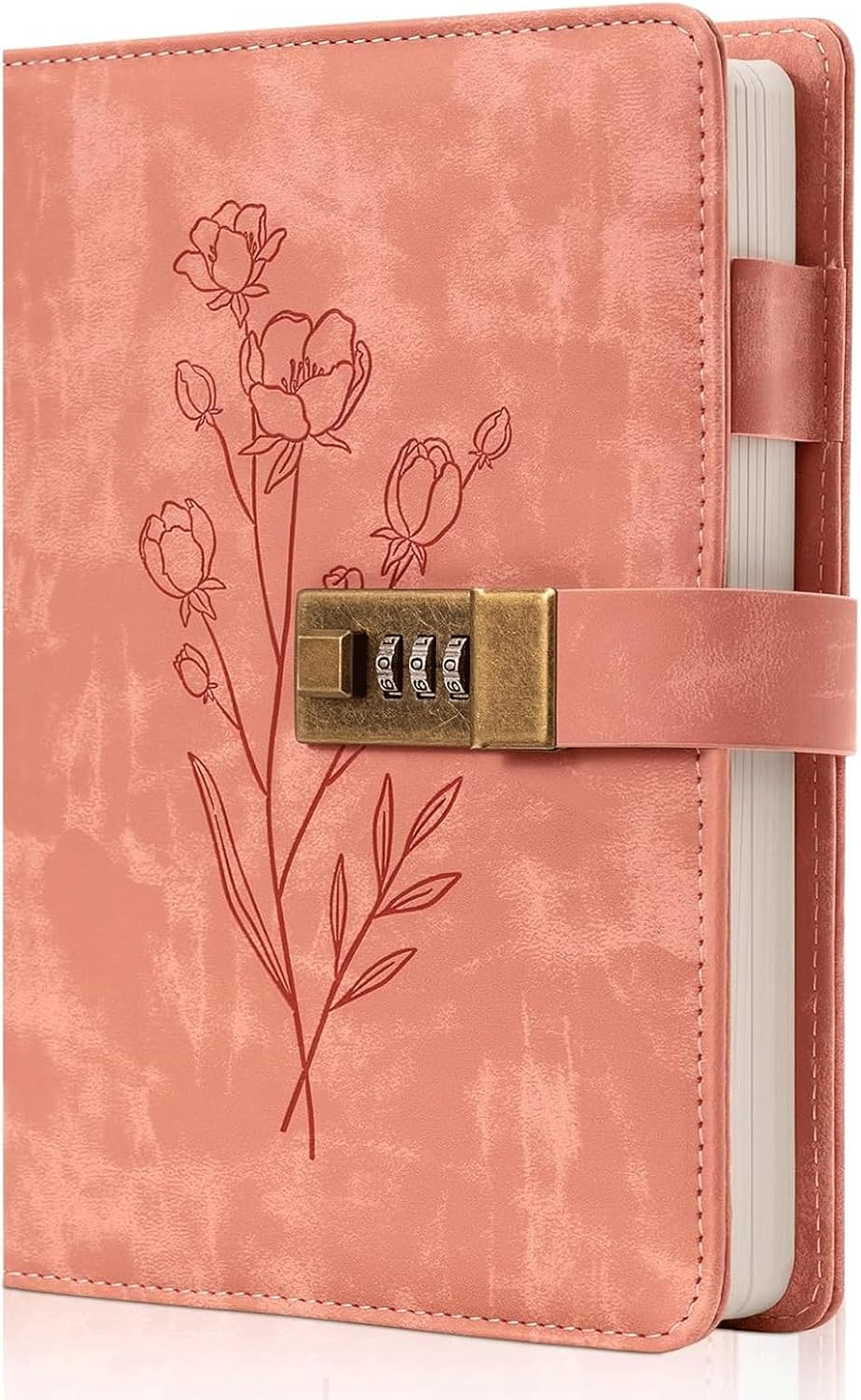 Note Book Lock Journal Diary for Women and Girls Notebook A5 Leather Locked Journal Notebook with Lock for Teens Secrets Flower Journals Diary