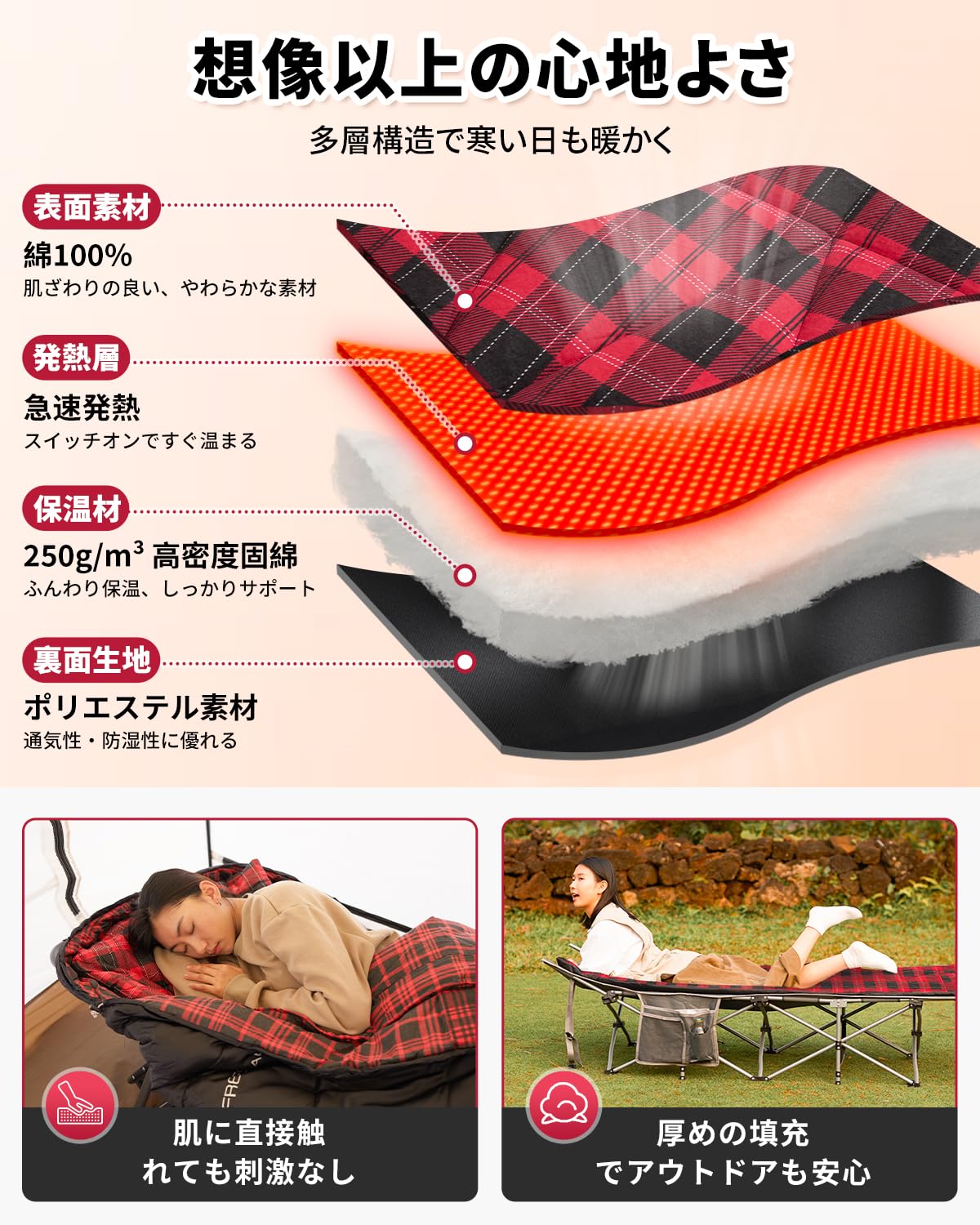 KingCamp コット、マットのセット KingCamp コット、マットのセット - アウトドア寝具新着