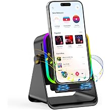 TARKARI Wireless Induction Speaker, Phone Stand with Wireless Charging Function, 5 in 1 Bluetooth Phone Speakers Amplifier for iPhone Android, Birthday Gifts for Men Women Teens