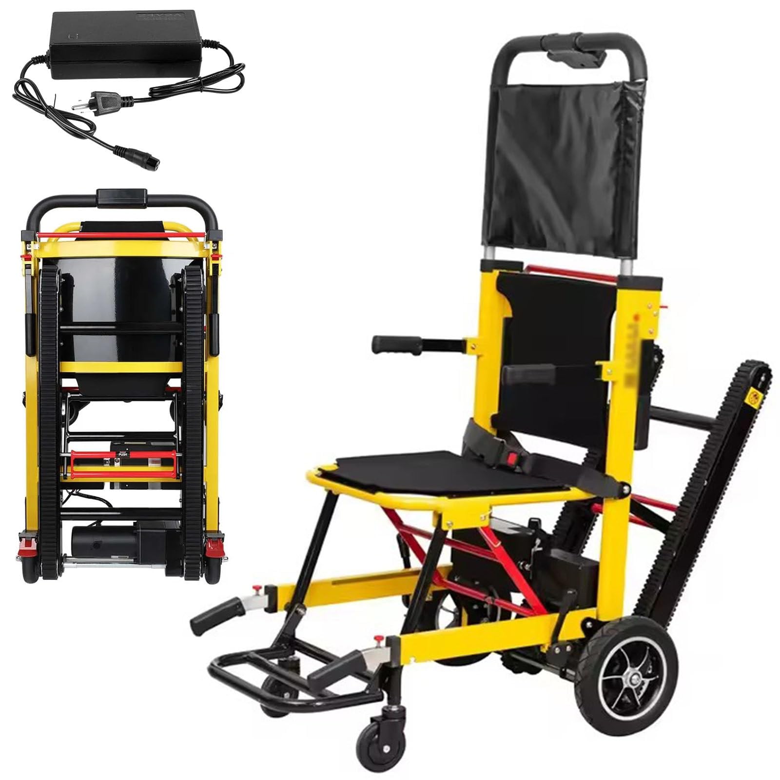 Silla salvaescaleras electrica, Salvaescaleras Sube-escaleras eléctrico, Silla de Transporte Plegable portátil de aleación de Aluminio para escaleras, Capacidad de Carga de 160 kg