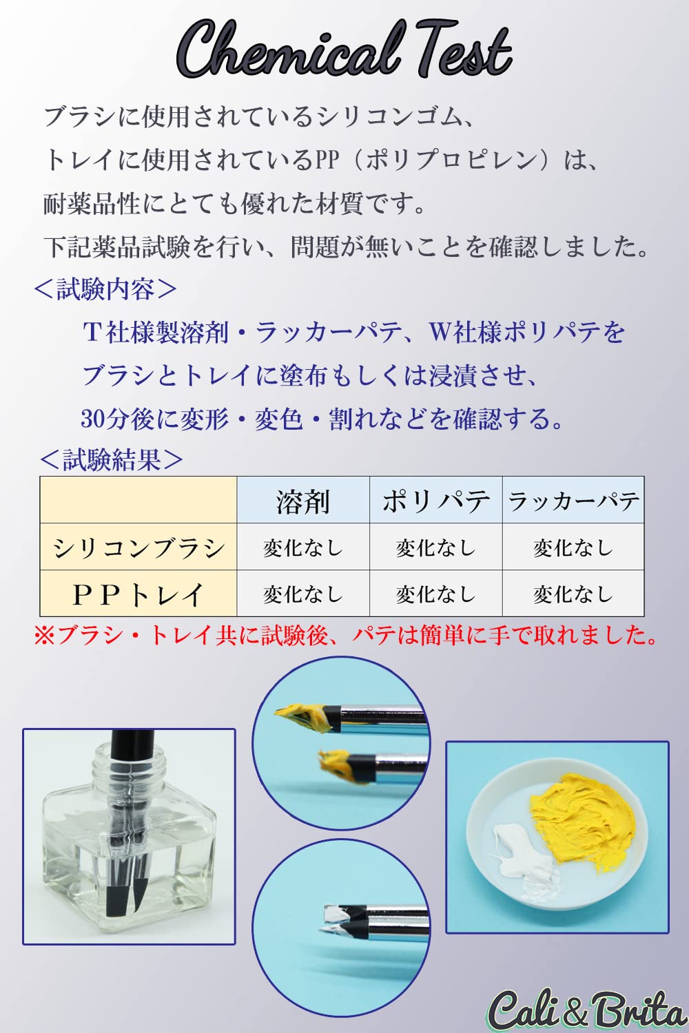 Amazon.co.jp: Cali&Brita【パテ専用筆+PP皿】シリコン筆 スパチュラ 