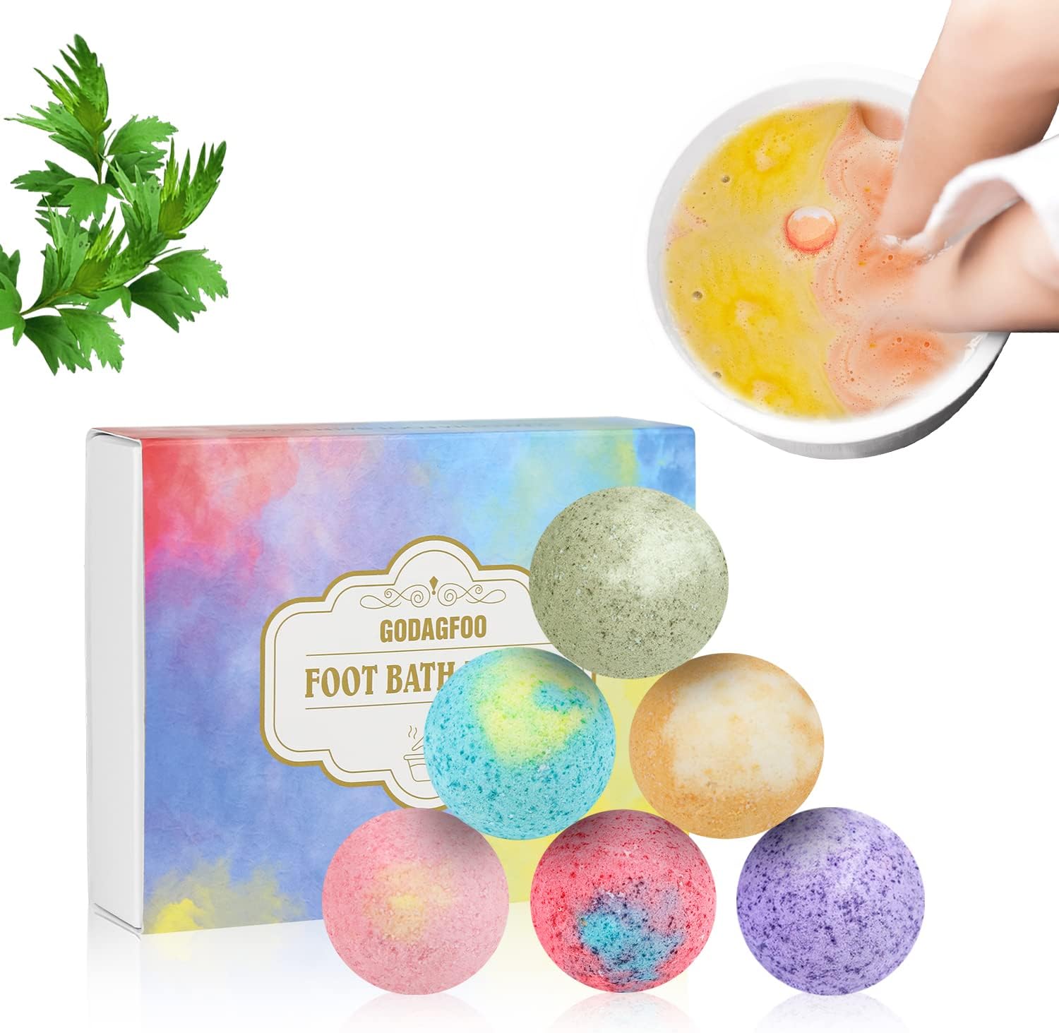 Foot Soak Foot Bath Bombs 12 Pcs, Foot Soak Salts Rich