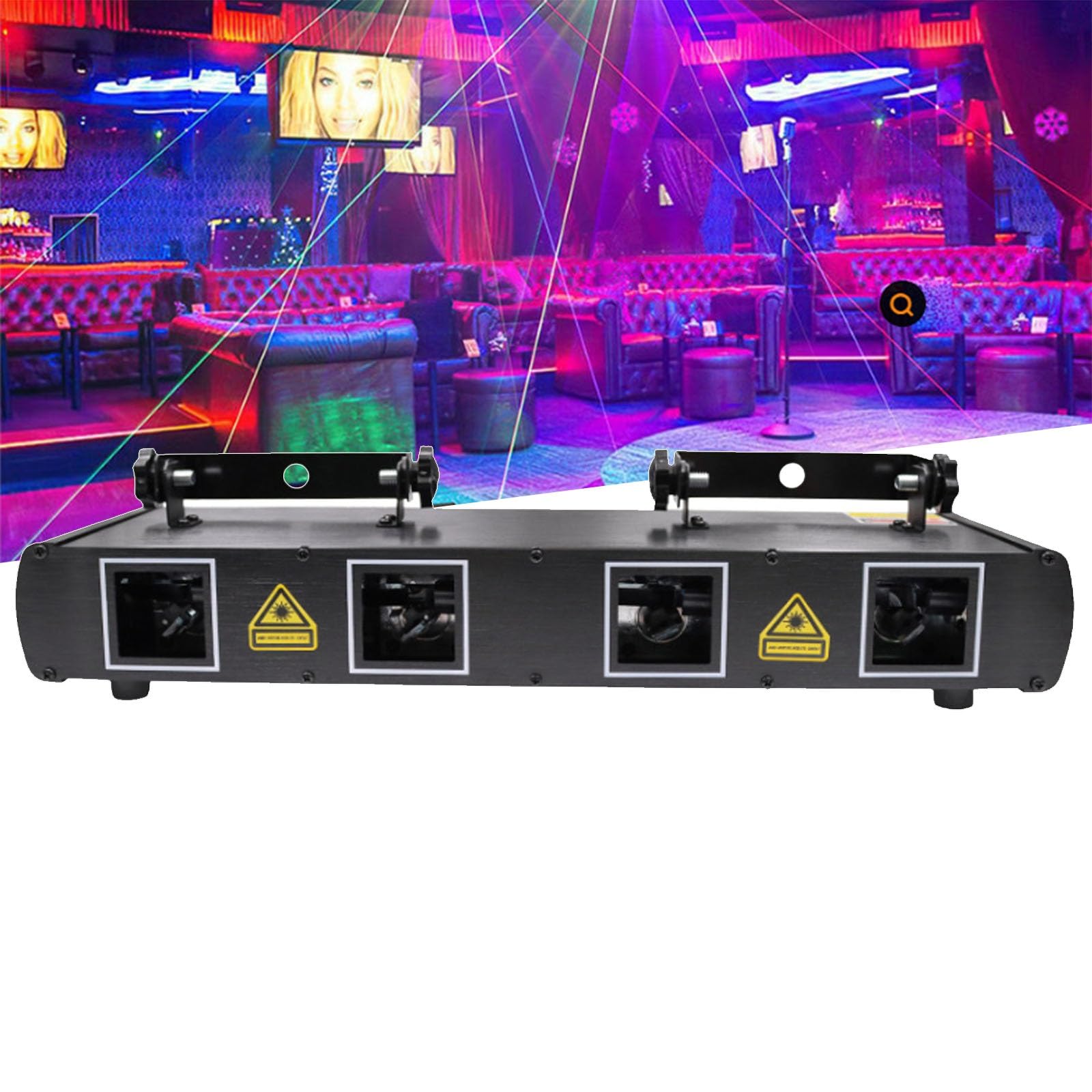 Troqullium One Color Disco Lights, 4 Beam Effect Sound Activated Strobe La-Ser Light Show Projector Party Lights Indoor, For Birthday Disco Ktv Club Stage Dj Lighting