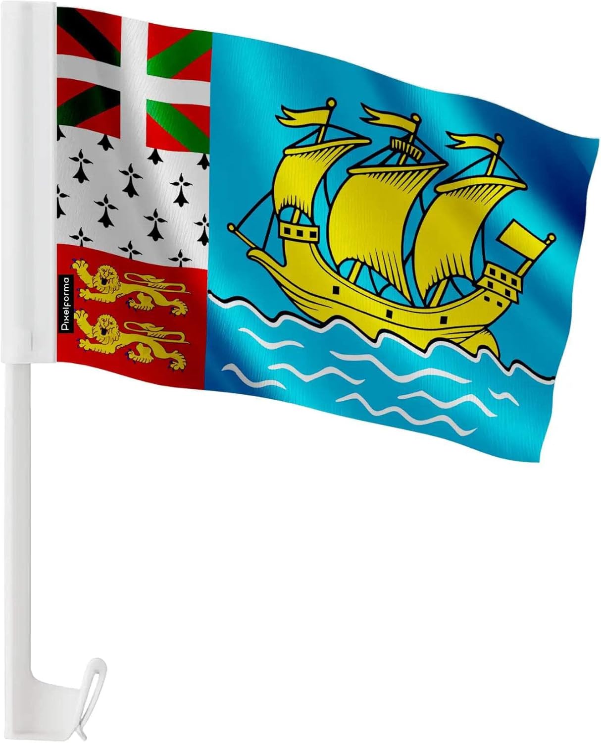 Car Flag of Saint Pierre and Miquelon Polyester 10 Pieces 30 x 45 cm