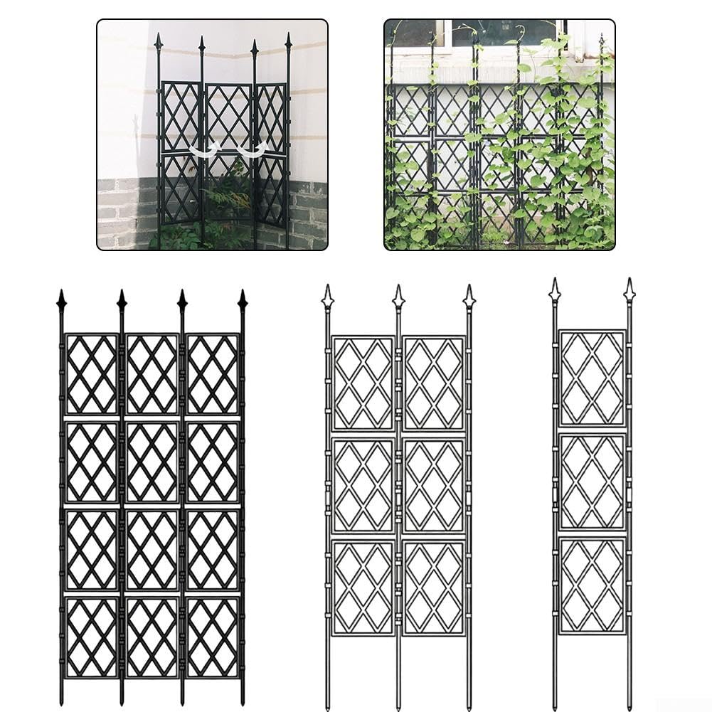 Traliccio verticale da giardino, 180 cm, griglia diamantata, colore nero