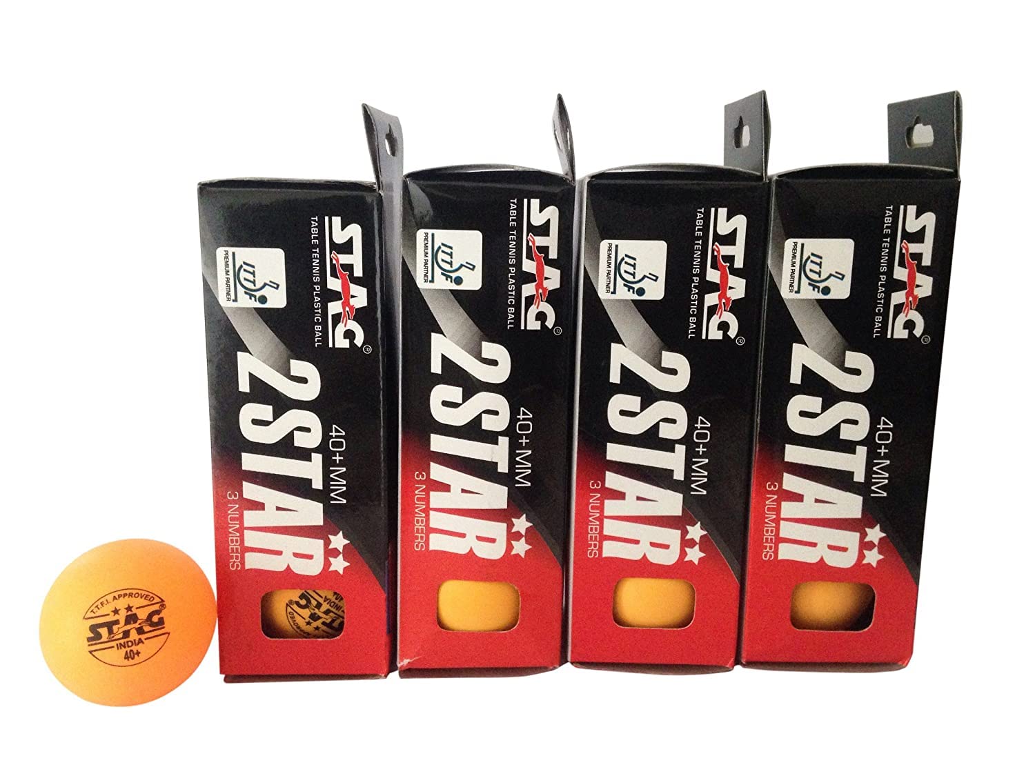 STAG 2 Star Orange Table Tennis (T.T) Balls| Advanced High Performance 40+mm Ping Pong Balls for Training, Tournaments and Recreational Play| Durable for Indoor/Outdoor Game - Orange Pack of 12 (B0B362S5YT) Amazon Price History, Amazon Price Tracker