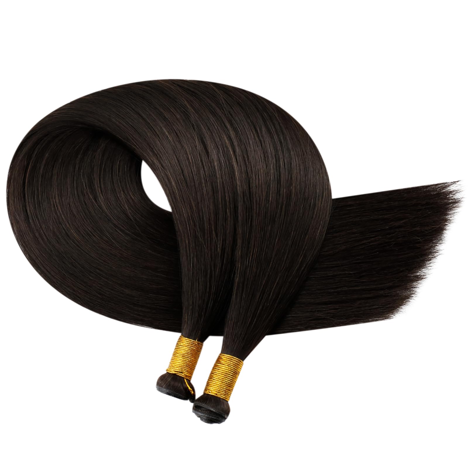 Moresoo Weft Hair Extensions Real Human Hair Medium Brown Highlighted Platinum Blonde Sew in Human Hair Extensions Brown to Blonde Full Head Remy Straight 18 Inch 100g/Pack #P6/60 — view 68