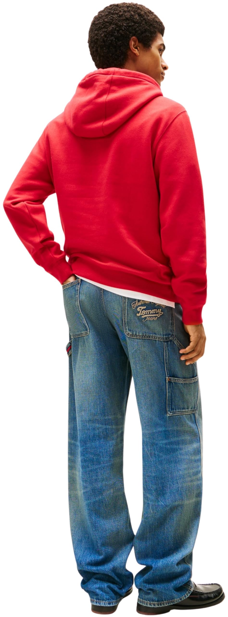 Tommy Jeans Herren Hoodie Regular Fit Flag Fleece mit Kapuze, Rot (Sapphire Red), XS – Ansicht 2