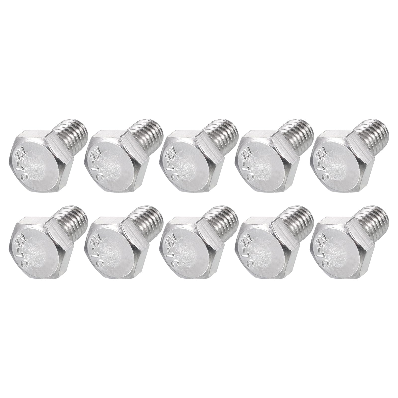 METALLIXITY Hex Bolts (M6-1x10mm) 30Pcs, 304 Stainless Steel Coarse Fully Threaded Hex Head Screw Bolt Machine Screws