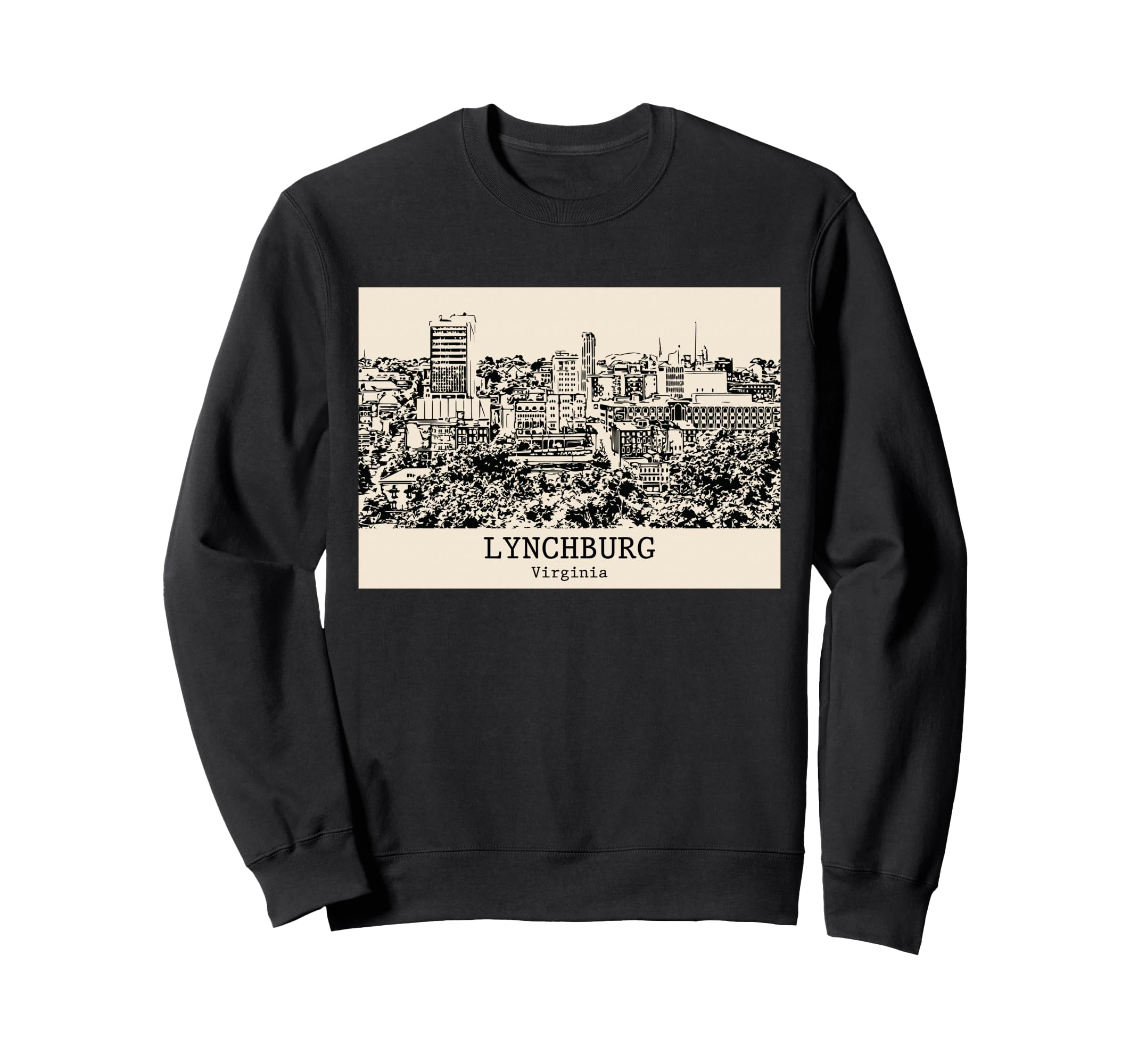 Lynchburg Virginia Vintage Skyline Drawing Sweatshirt