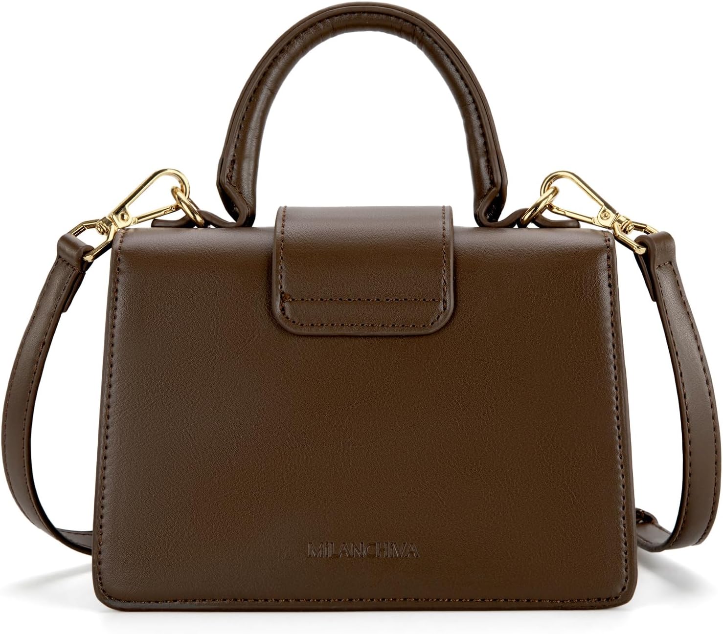 Milan Chiva Small Top Handle Purses for Women Mini Satchel Crossbody Bag Elegant Square Bag - Image 4