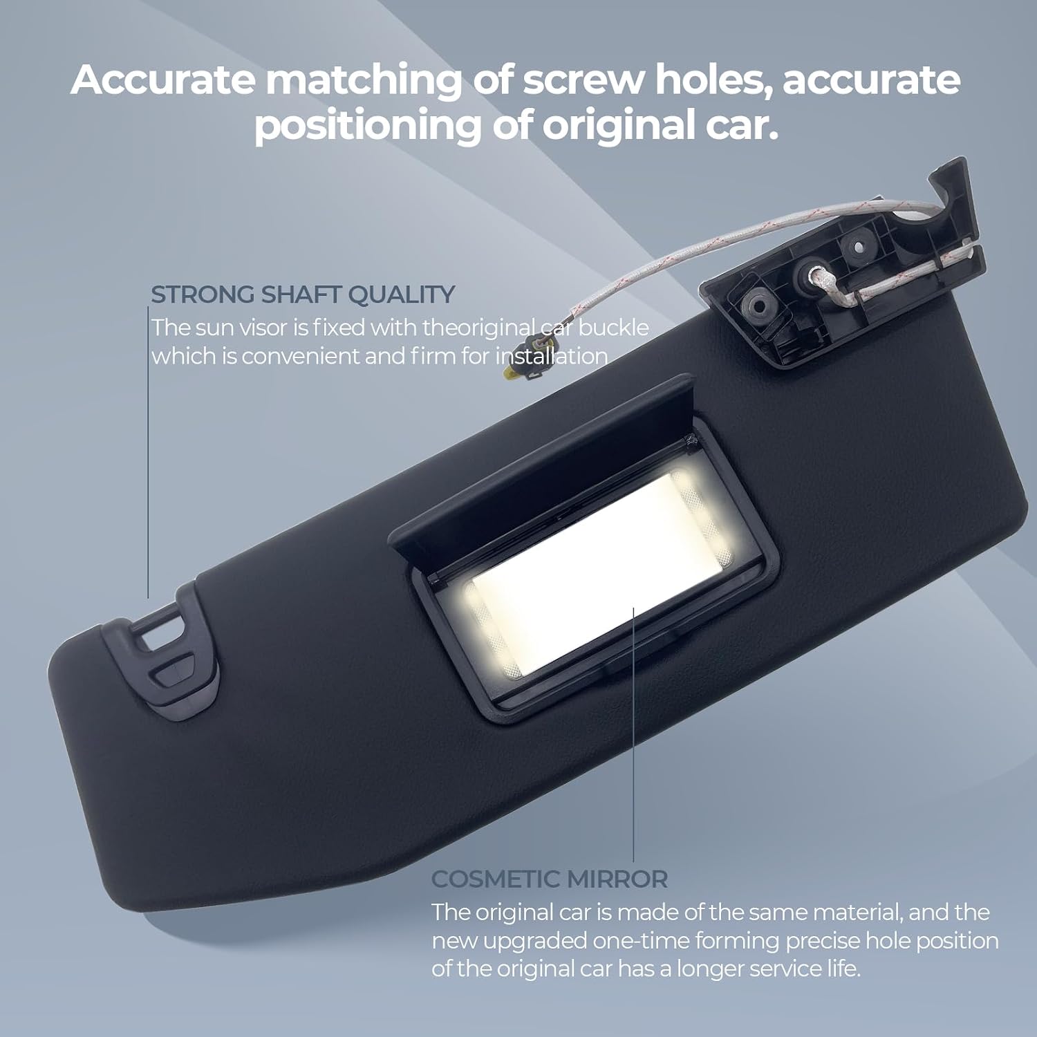Right Passenger Side Sun Visor with Light Replacement Fits for Jeep Wrangler JR Gladiator 2018 2019 2020 2021 2022 2023 Replace 6BR80TX7AQ with Mirror (Right Passenger Side(with Light))