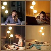 YuveSeqin arany állólámpa távirányítóval, 3 E27 LED izzóval, nappali hálószoba irodai lámpa 170 cm 8