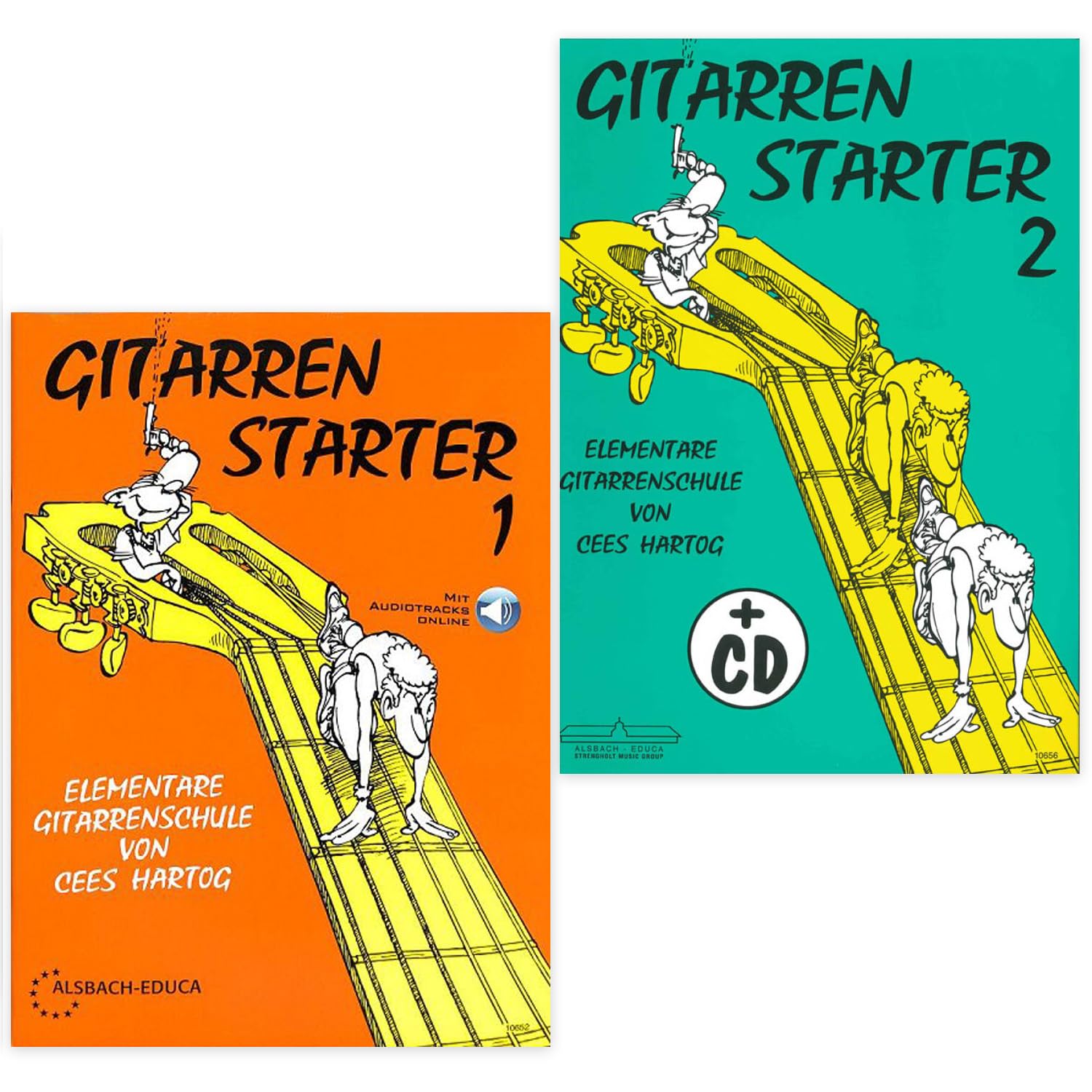 Gitarrenstarter Band 1 + 2 mit Audiotracks | Gitarren Starter | Elementare Gitarrenschule | Alsbach Educa | ALB10652 + ALB10656 | ISBN 9789043149594 + 9789043146975 | Soundman Gitarrenpleks