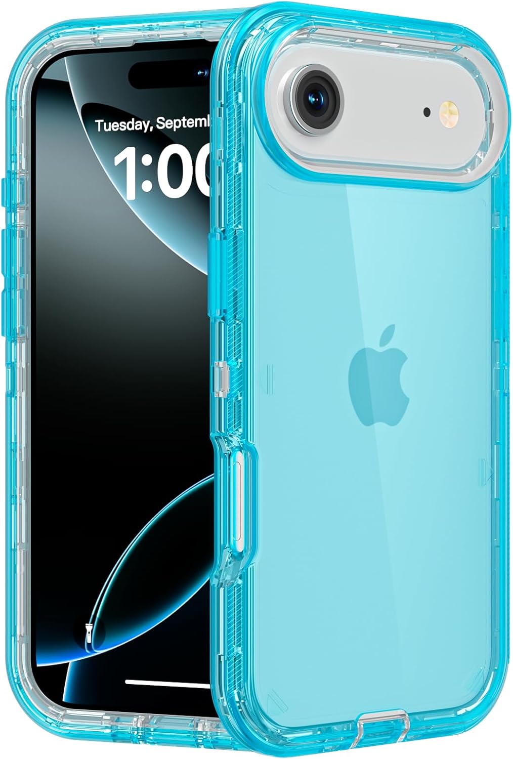 for iPhone 17 Air Case, Heavy Duty Shockproof Protection Phone Cases, Anti-Drop, Dual Layer Transparent Protective Cover Compatible with iPhone 17 Air, 6.5 inch, Crystal Blue