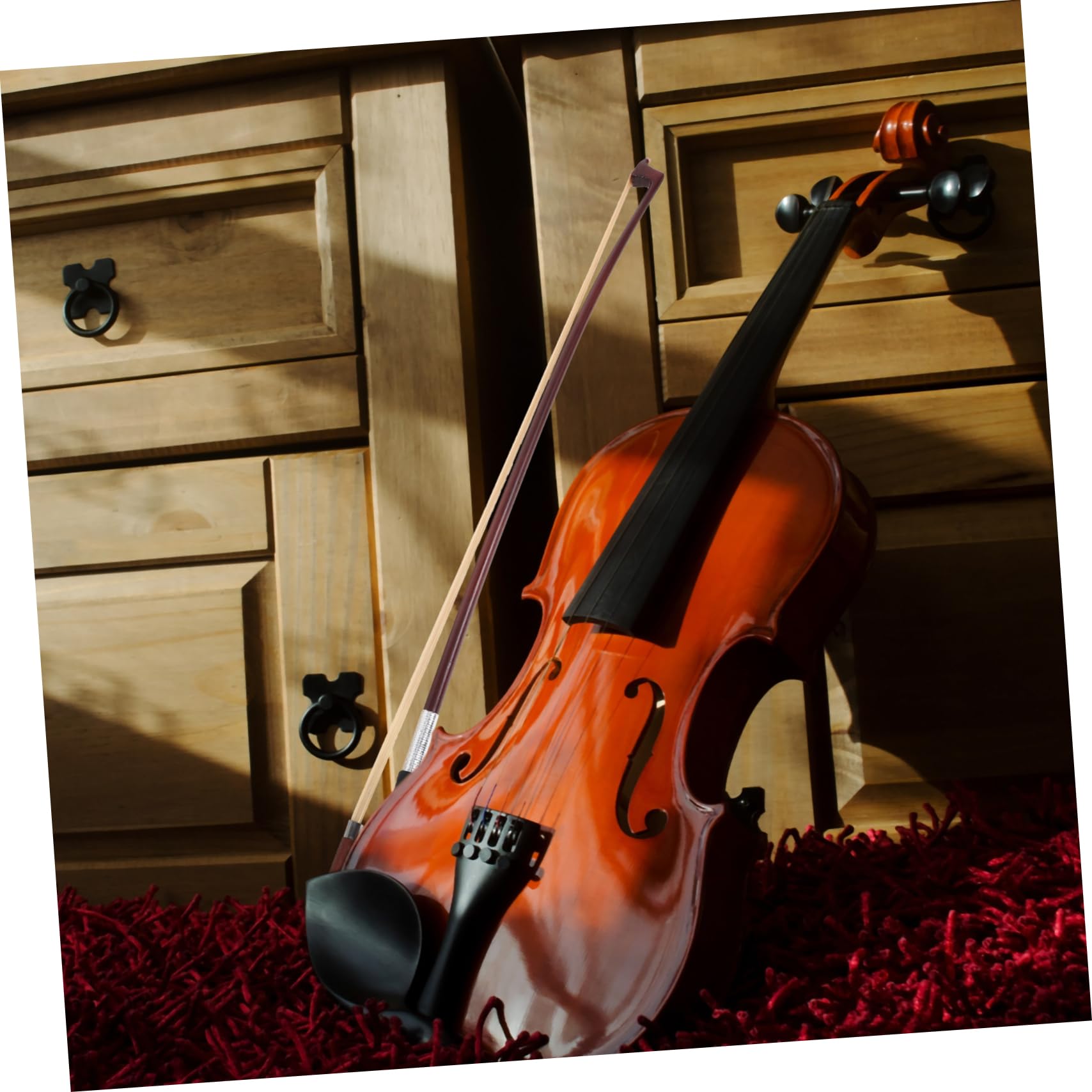 BESPORTBLE Practice Violin Bow 1/4 Violin Bow Size Brown Wood Horsehair for Boys and Girls