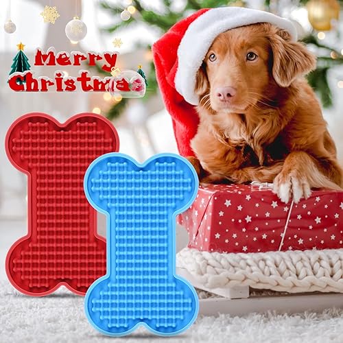 Miniatura 7 de Alfombrilla para lamer perros  Paquete de 2 alfombrillas para lamer mantequilla de maní, cuenco de alimentación lenta, tatuaje y reductor de