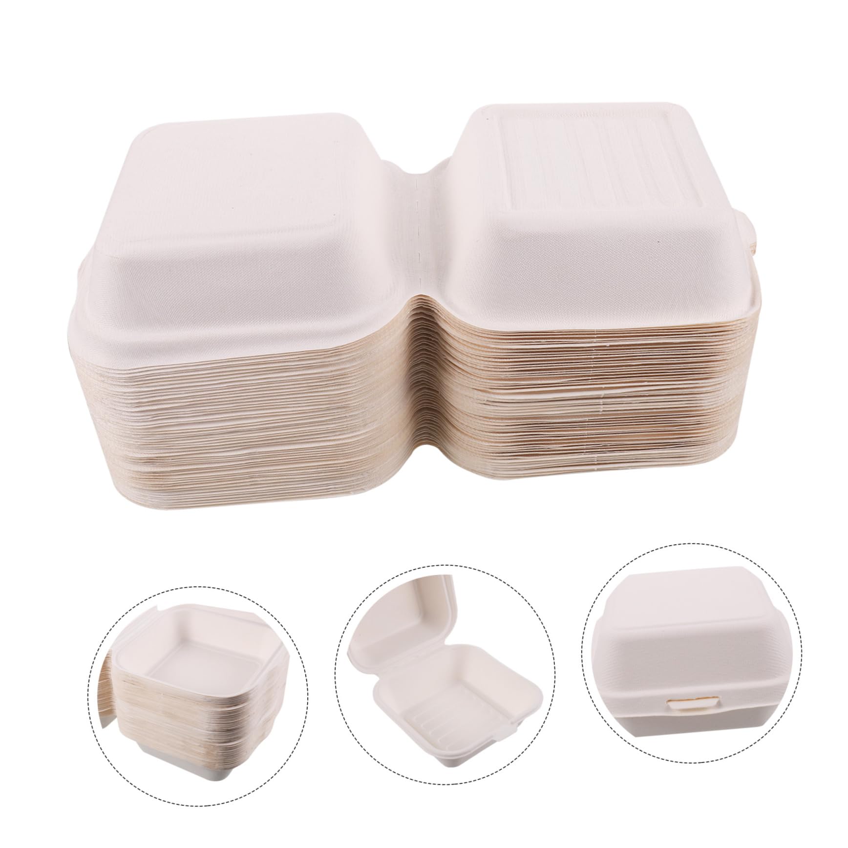 Garneck Elegant 50pcs Shop Hamburgers Boxes Bread Packing Box Takeout Packaging for Various Solid Foods