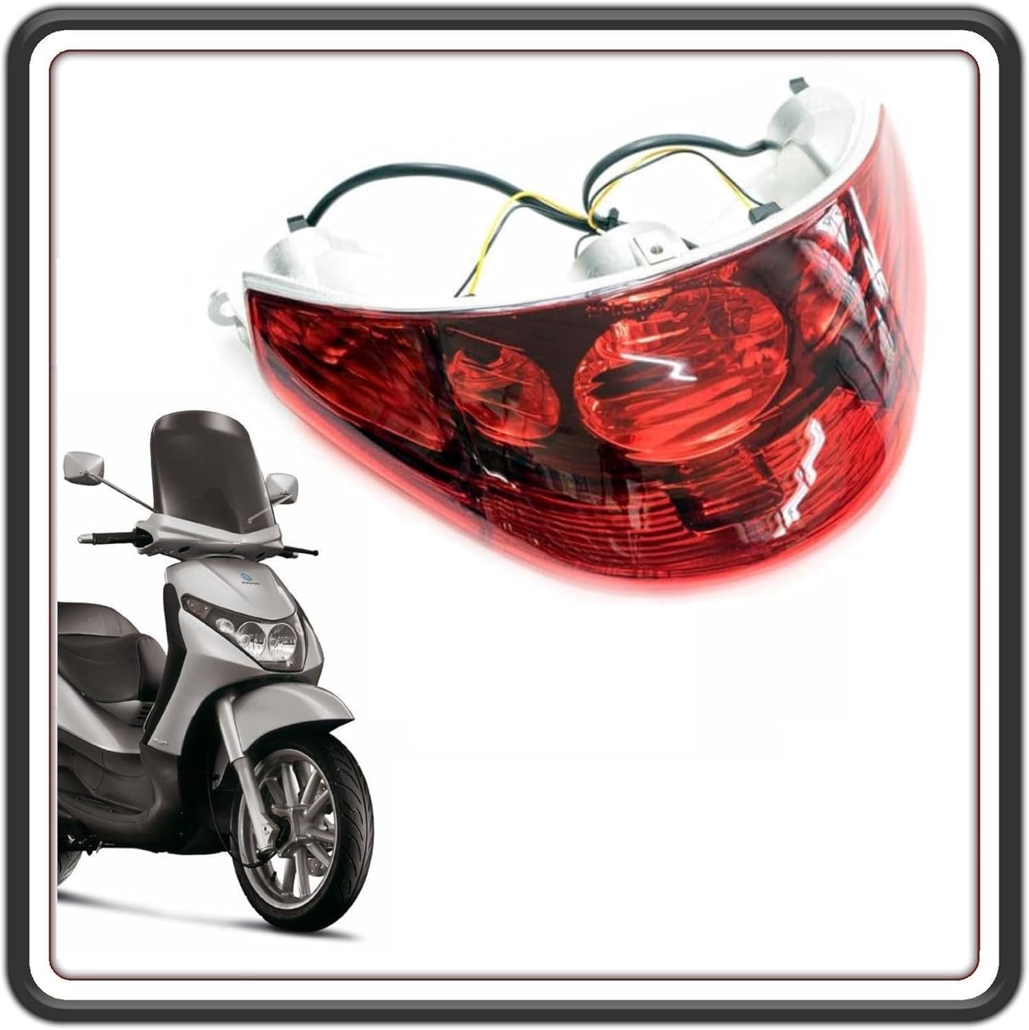 PIAGGIO FANALE FARO STOP POSTERIORE PER ORIGINALE BEVERLY 125-250 - BEVERLY 400-500 (INFO MODELLI IN DESCRIZIONE)