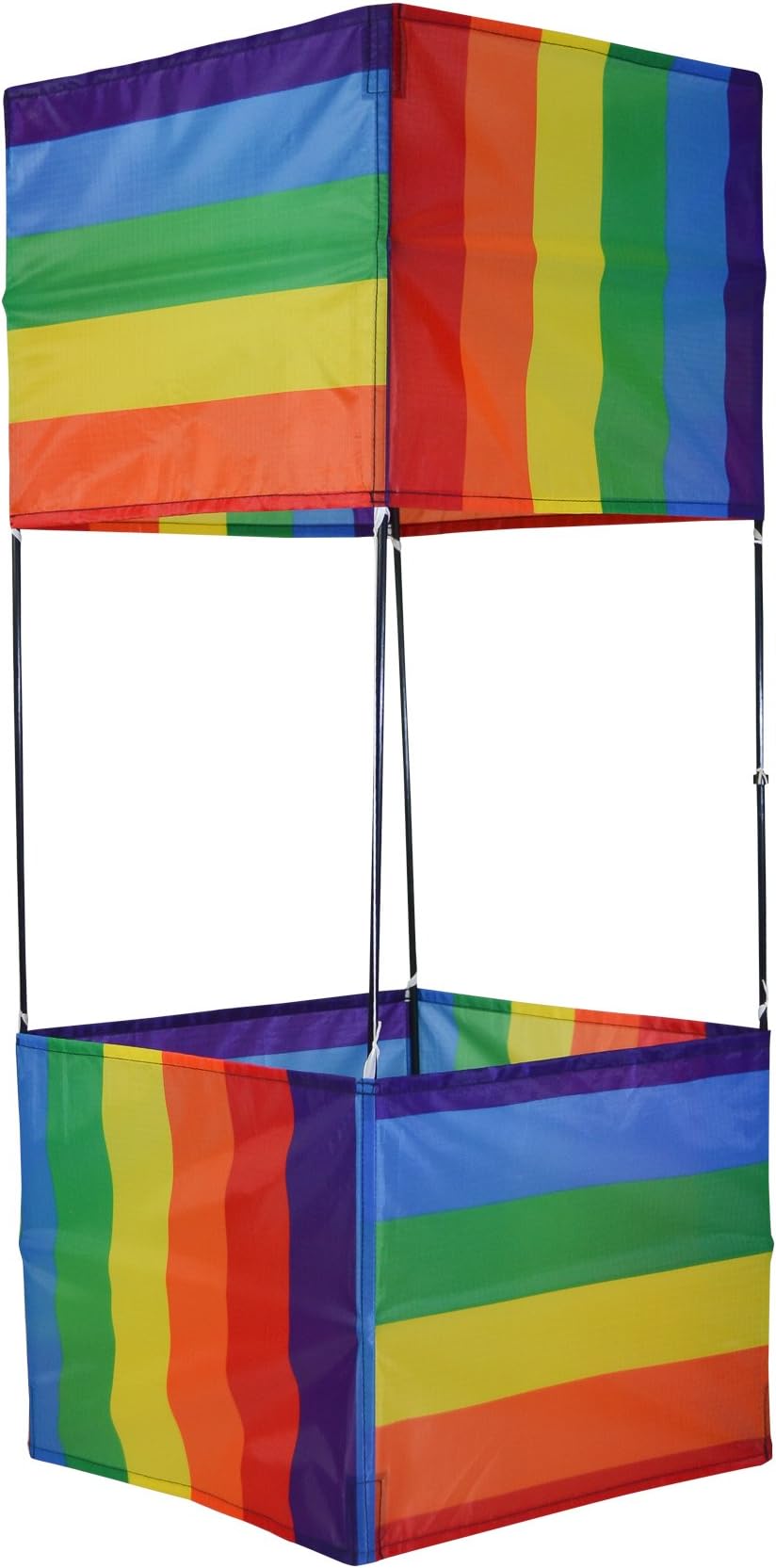 In the Breeze Rainbow Stripe Box Kite,12" W x 30" H x 12" D