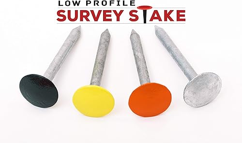 Miniatura 3 de Marcadores de levantamiento galvanizados – Paquete de 12 – Estacas de encuesta de perfil bajo (liso)