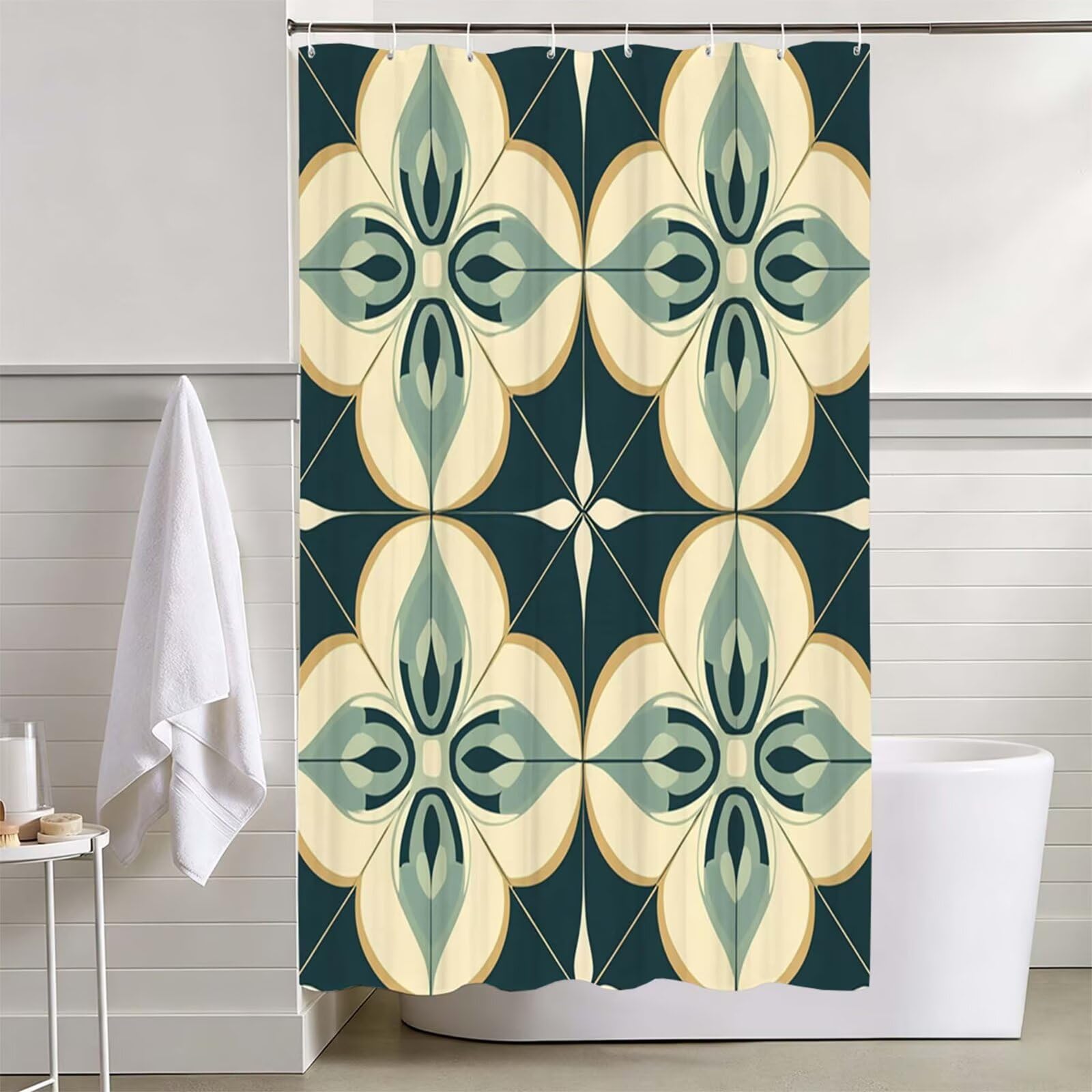 Zasłona prysznicowa zielona, zasłona prysznicowa 150 x 180 cm L
