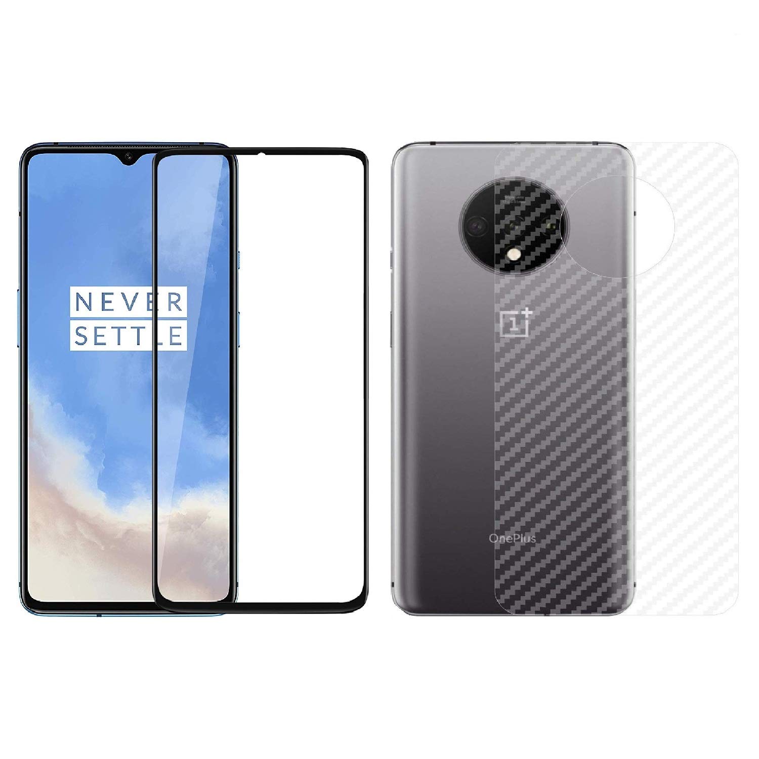 Screen Guard Oneplus 7t Carbon Fiber Skin Kartronics Compatible