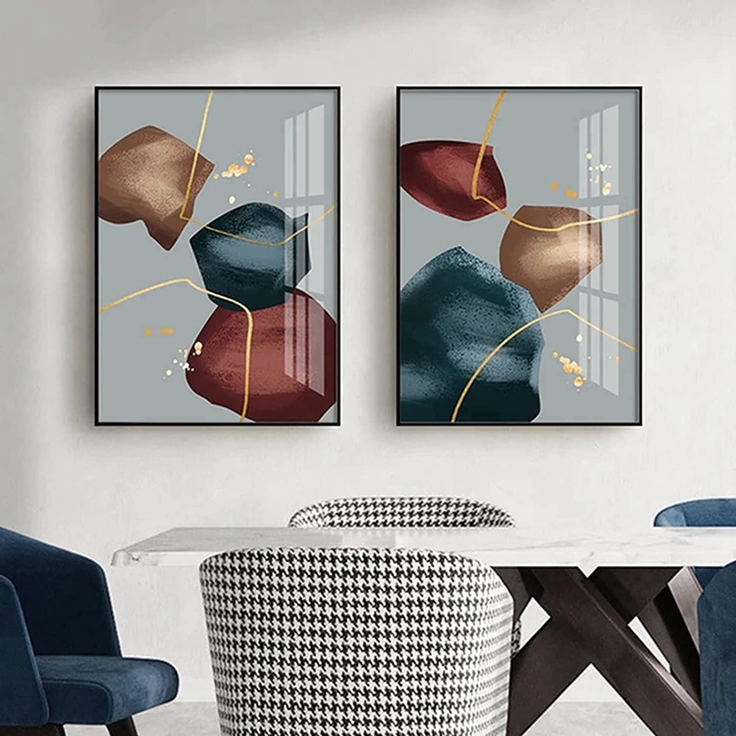 JNAOZI Abstract Line Geometry Pictures, Abstract Botanical Art Poster, Interior Home Decor Wall Art - Image 3