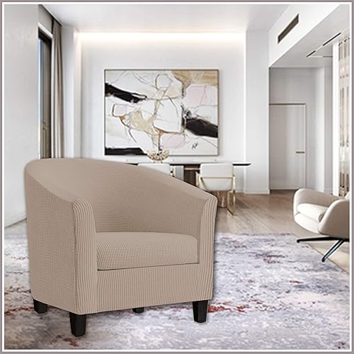 Miniatura 4 de Fundas para sillas de bañera de 2 piezas con funda de cojín, funda elástica de jacquard para muebles, funda protectora para sillón, extraíble,