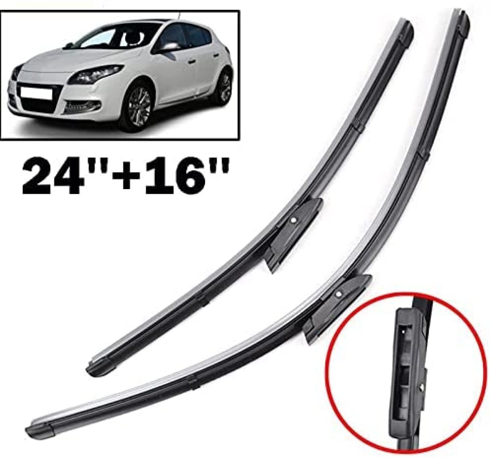 2MPLASTIC Wiper Set 1510022 Rear Wiper Arm &amp; Blade Kit For Volvo XC60 ( 2011-2017) - 14 Inch Direct Replacement 12 In Rear Wiper Blade