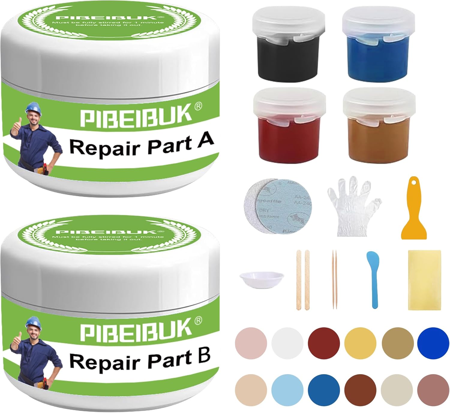 Product image of Surface Repair Kit for Tubs, Tiles, Countertops - Fixes Chips, Cracks, Scratches, Holes (Fiberglass, Porcelain, Stone, Acrylic)