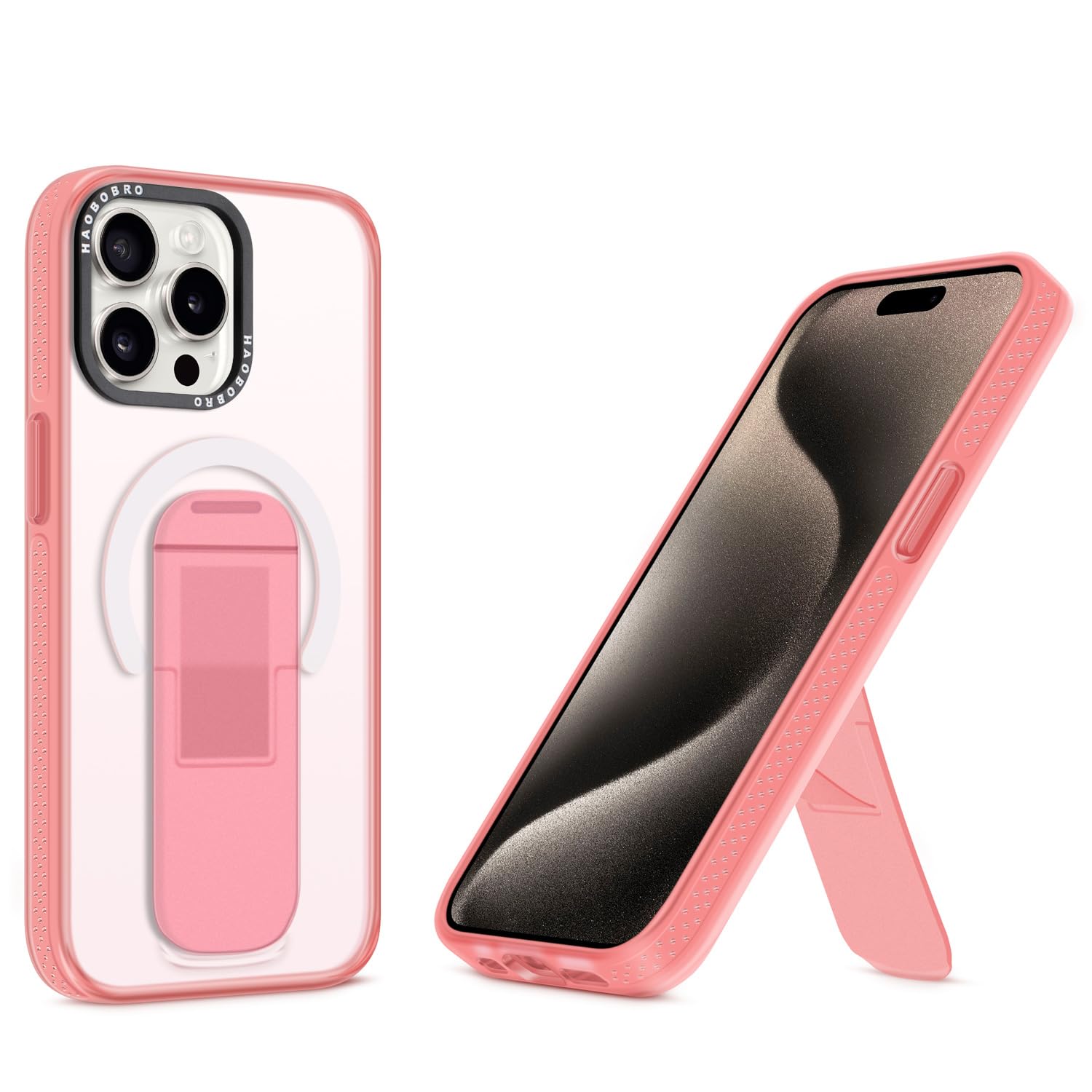 ⭐︎フレームレス iPhone15Pro用ケース Magsafeキックスタンド付 Amazon.co.jp: HAOBOBRO iPhone 15 Pro用ケース スタンド付き
