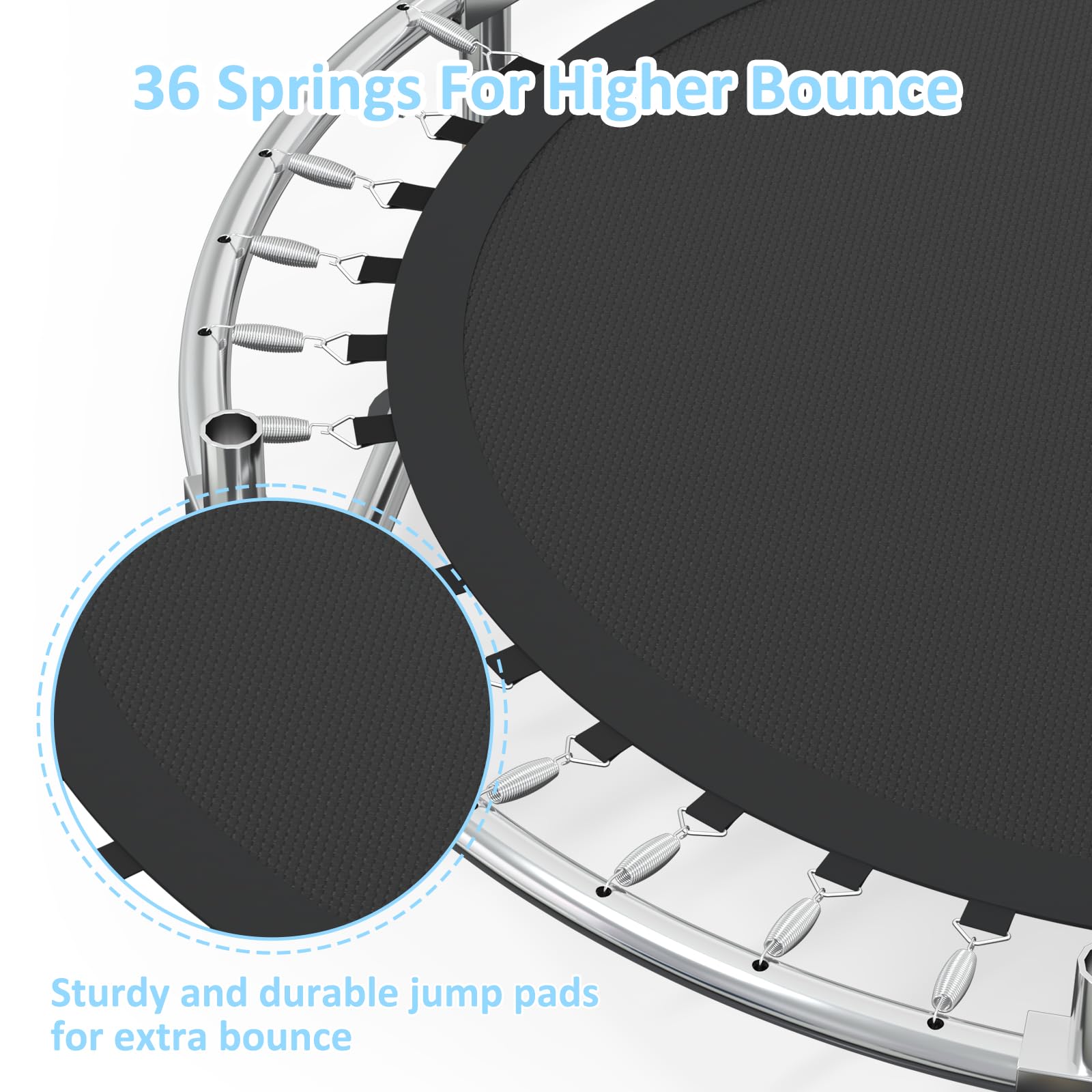 Trampolín para niños, 60 pulgadas para interiores y exteriores, con barra de gimnasia ajustable y aro de baloncesto, regalo de juguete para niños y niñas