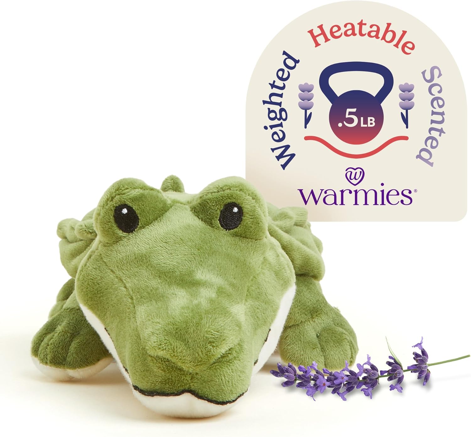 warmies Junior Microwavable & Weighted Stuffed Animals, Alligator – Heated Stuffed Animal Plushie for Warmth & Comfort – Cute Soft Plush Toys for Adults & Children (Boys, Girls, Babies & Toddlers)