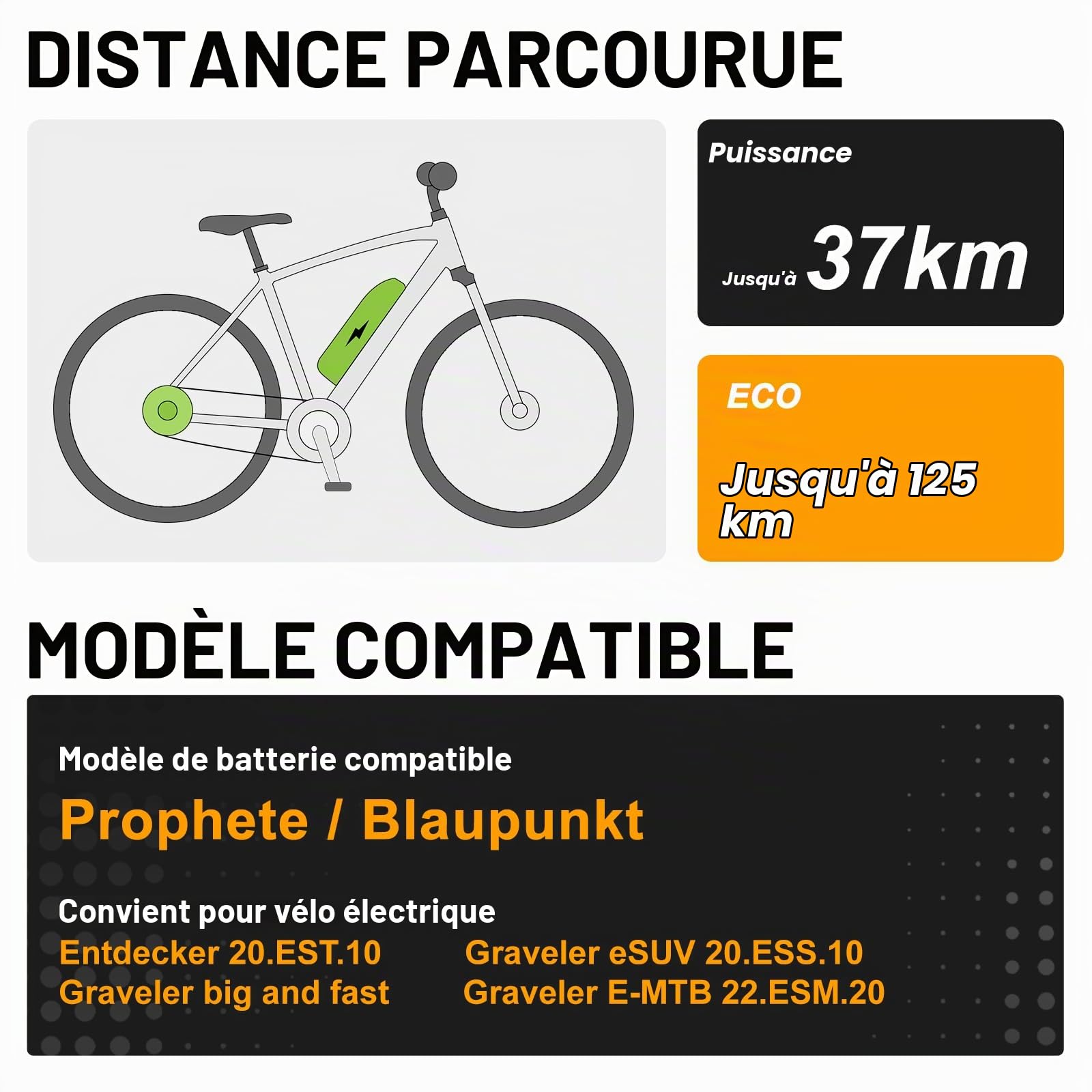 SEASON Ebike Batterie Downtube ZZ98 pour BLAUPUNKT Can-Bus - 36V 10,4Ah (374Wh) sans Support - ZZ981004 - Replacement Battery Compatible avec Vélo Prophete Art.-Nr. 326